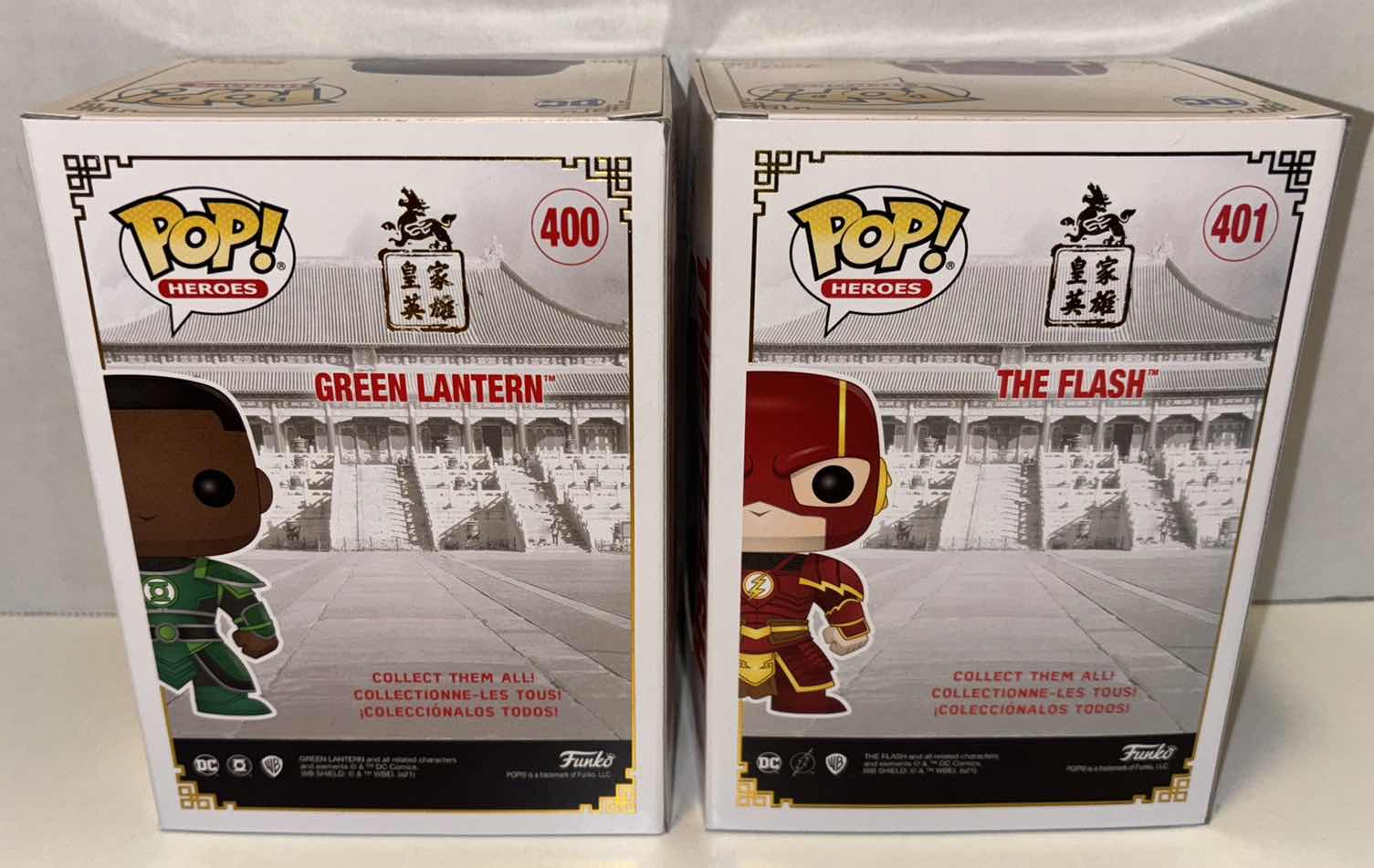 Photo 1 of NEW FUNKO POP! HEROES 2-PACK  DC IMPERIAL PALACE VINYL FIGURES, #400 “GREEN LANTERN” & #401 “THE FLASH”