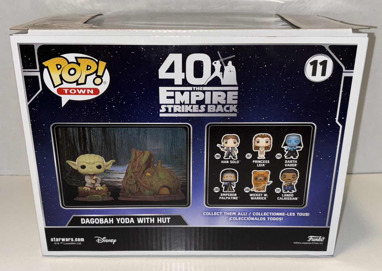 Photo 4 of NEW FUNKO POP! TOWN STAR WARS 40TH ANNIVERSARY THE EMPIRE STRIKES BACK BOBBLE-HEAD VINYL FIGURE, #11 “DAGOBAH YODA WITH HUT”