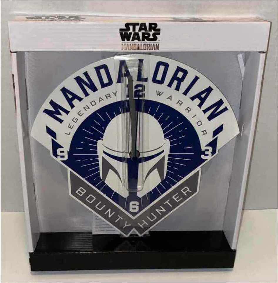 Photo 1 of NEW ACCUTIME STAR WARS THE MANDALORIAN “BOUNTY HUNTER” 10” x 10” WALL CLOCK