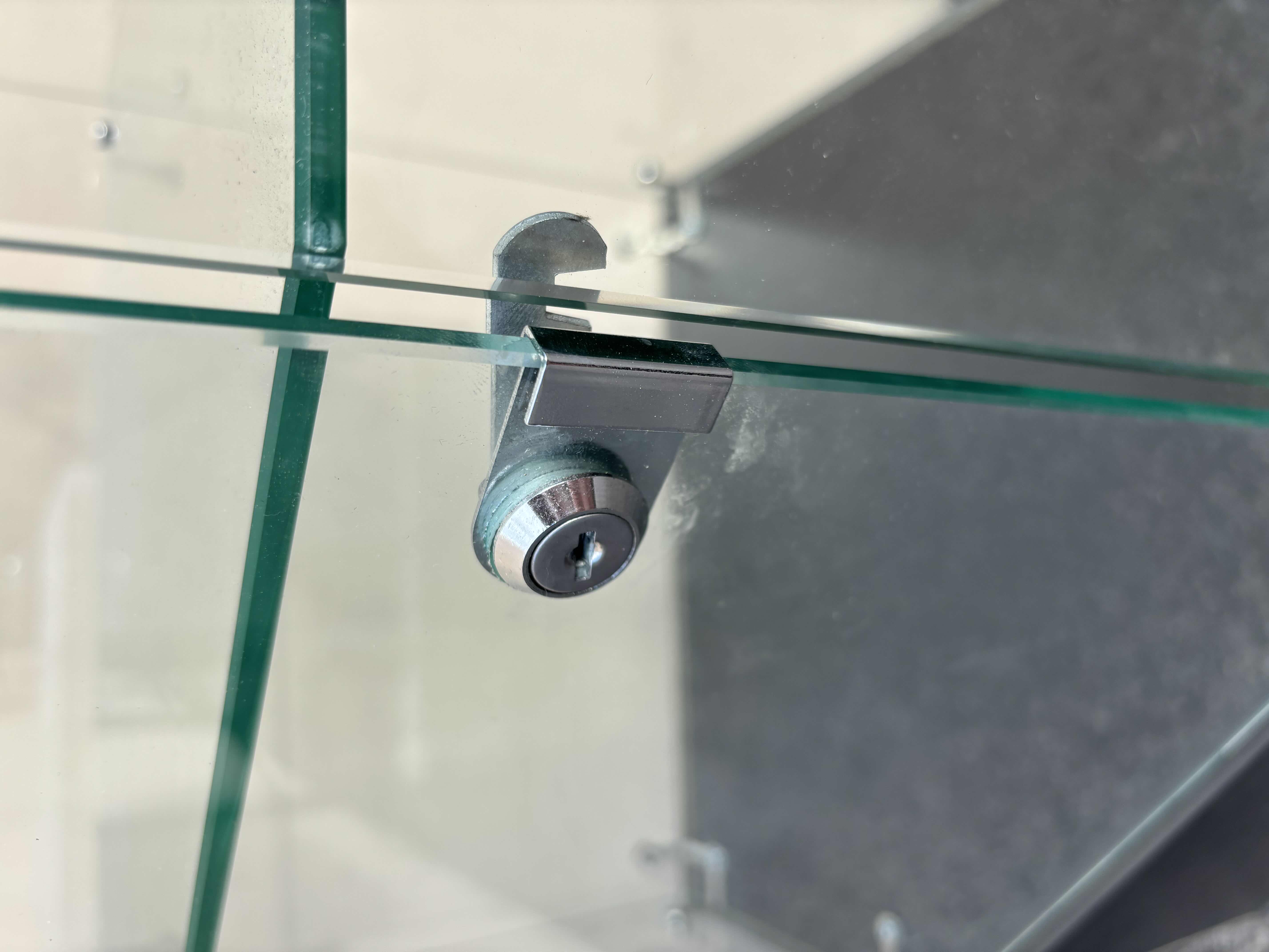 Photo 4 of HALF VISION PENTAGON CORNER CASE WITH SWING DOOR & LOCK BLACK 18" X 18” H38”