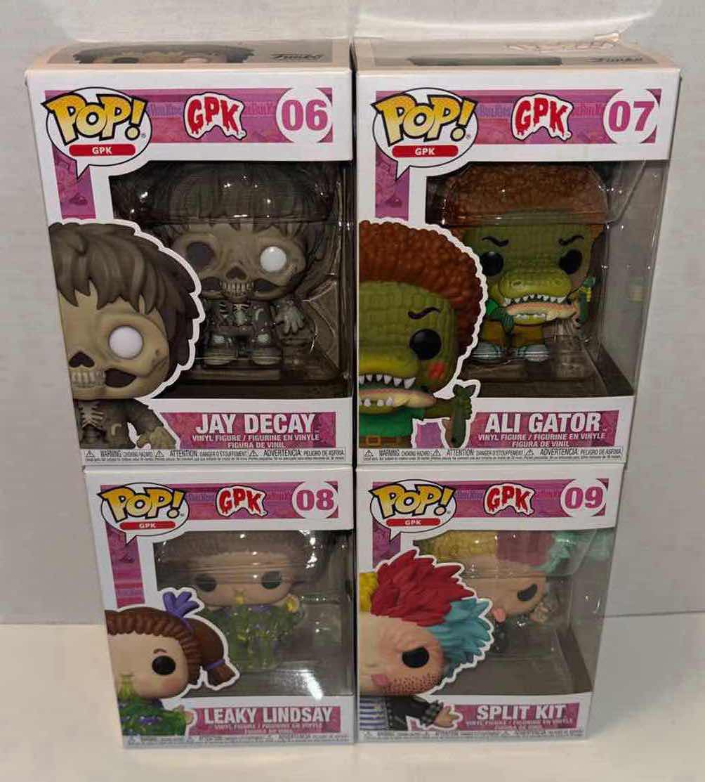 Photo 1 of NEW FUNKO POP! 4-PACK GARBAGE PAIL KIDS VINYL FIGURES, #06 JAY DECAY #07 ALI GATOR #08 LEAKY LINDSAY #09 SPLIT KIT