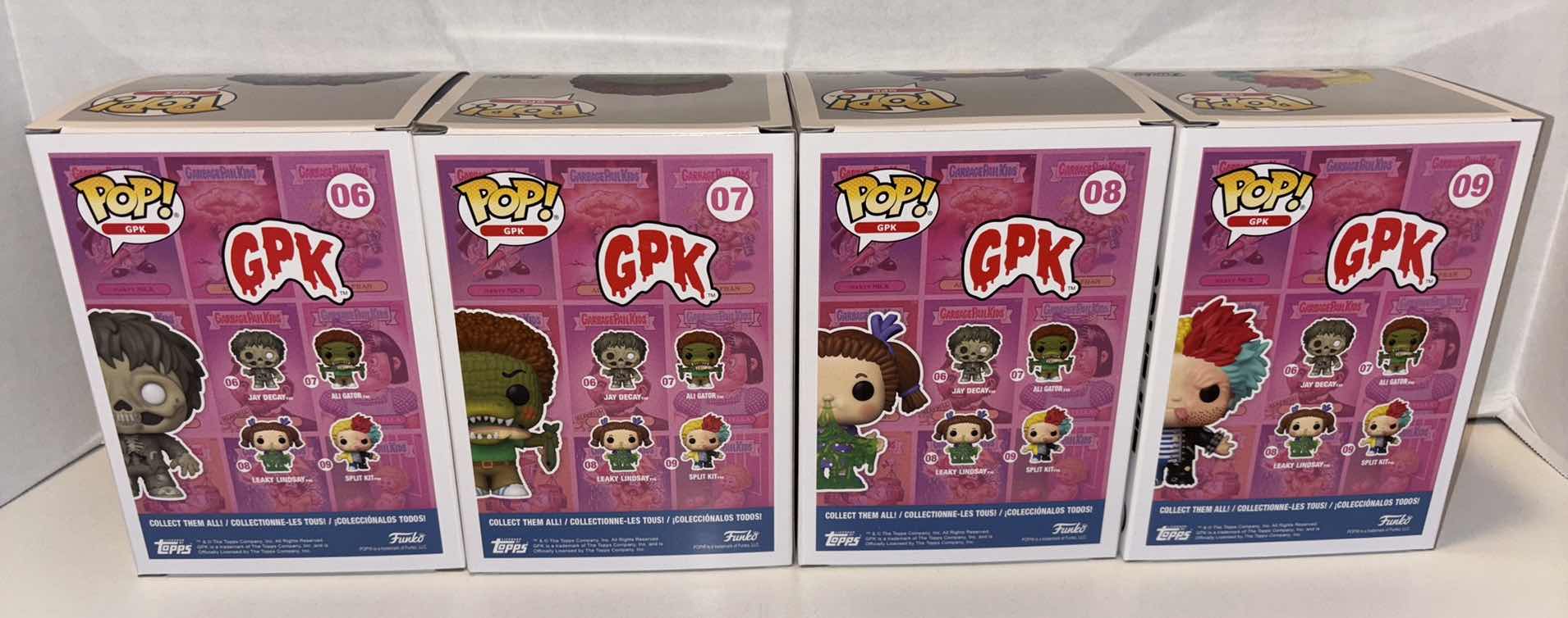 Photo 1 of NEW FUNKO POP! 4-PACK GARBAGE PAIL KIDS VINYL FIGURES, #06 JAY DECAY #07 ALI GATOR #08 LEAKY LINDSAY #09 SPLIT KIT