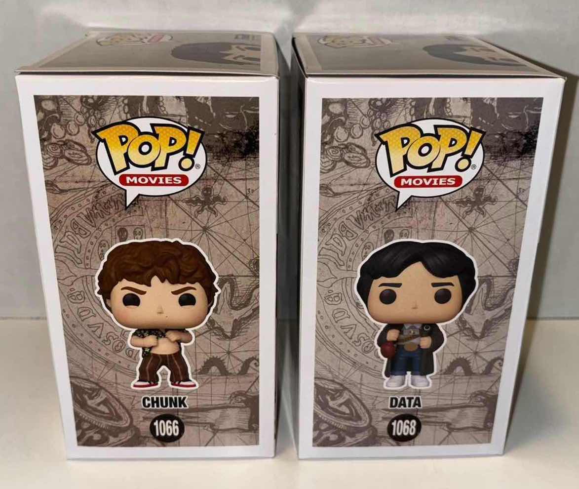 Photo 1 of NEW FUNKO POP!MOVIES GOONIES 2-PACK VINYL FIGURES, #1066 CHUNK & #1068 DATA