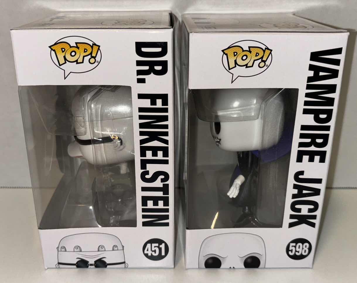 Photo 1 of NEW FUNKO POP! DISNEY VINYL FIGURES, #451 DR. FINKELSTEIN & #598 VAMPIRE JACK