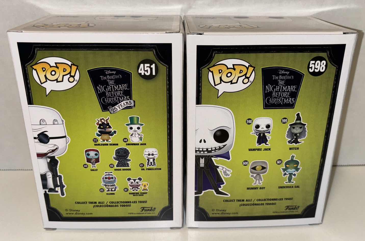 Photo 1 of NEW FUNKO POP! DISNEY VINYL FIGURES, #451 DR. FINKELSTEIN & #598 VAMPIRE JACK