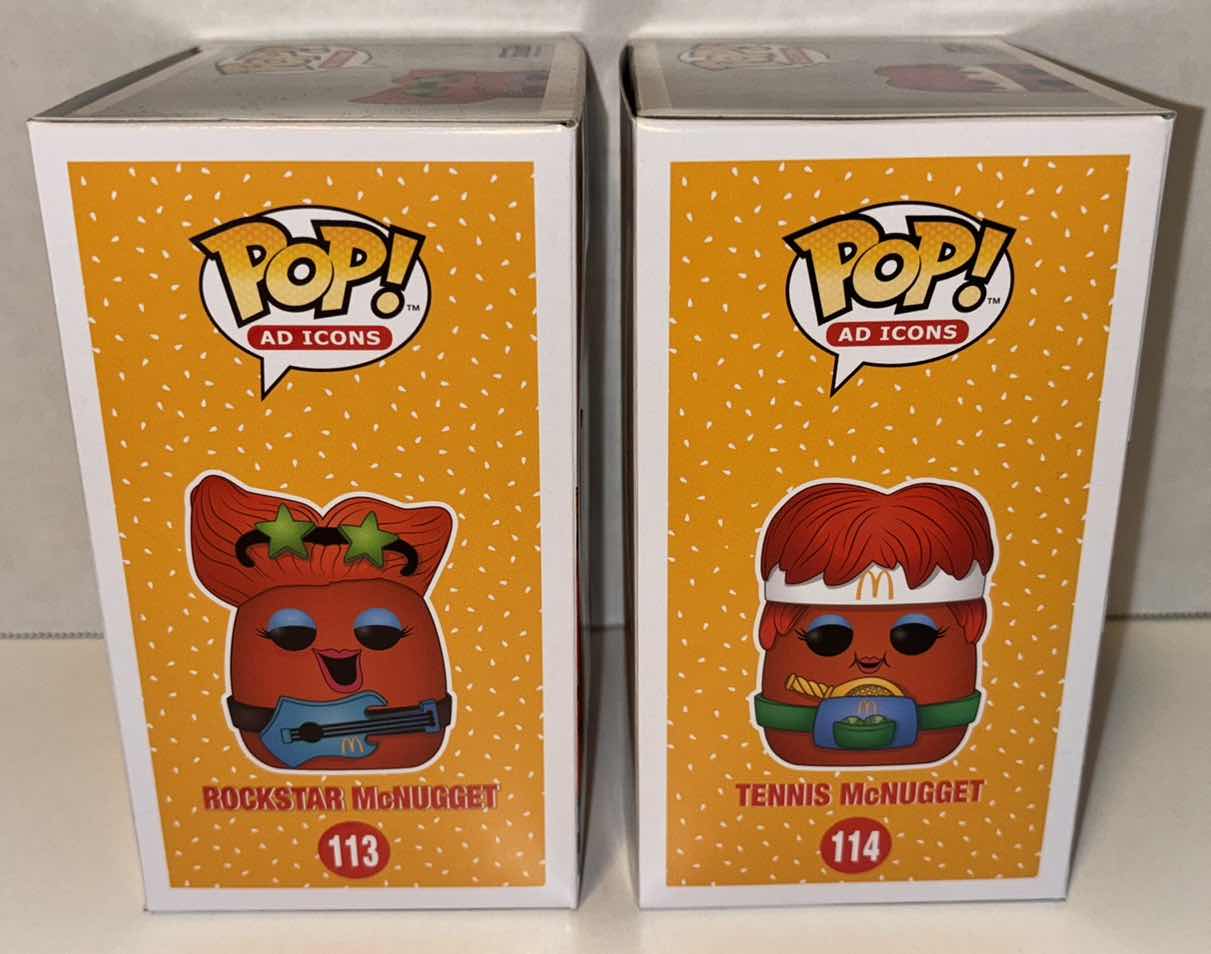 Photo 4 of NEW FUNKO POP! AD ICONS VINYL FIGURES, #113 ROCKSTAR MCNUGGET & #114 TENNIS MCNUGGET
