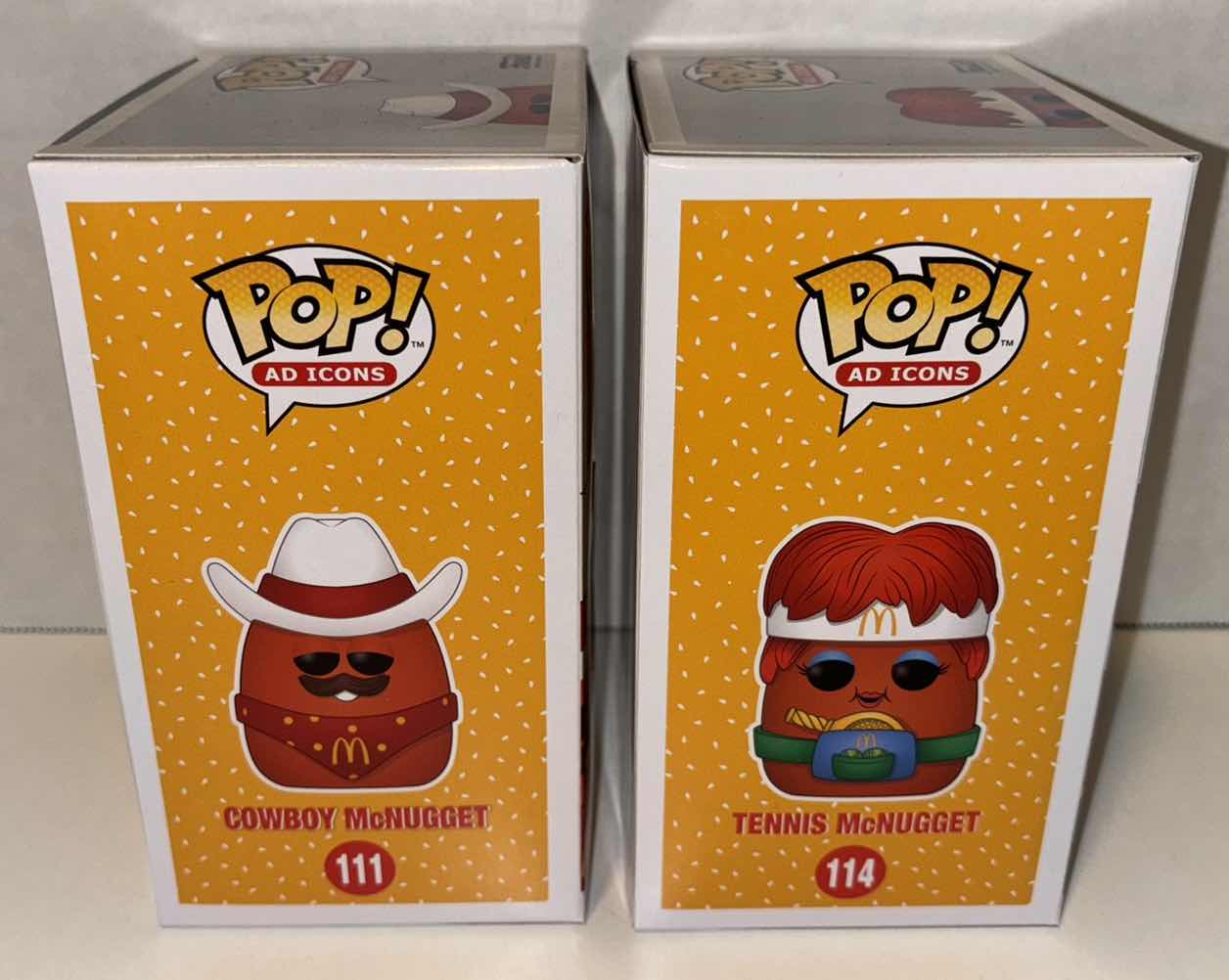 Photo 1 of NEW FUNKO POP! AD ICONS VINYL FIGURES, #111 COWBOY MCNUGGET & #114 TENNIS MCNUGGET