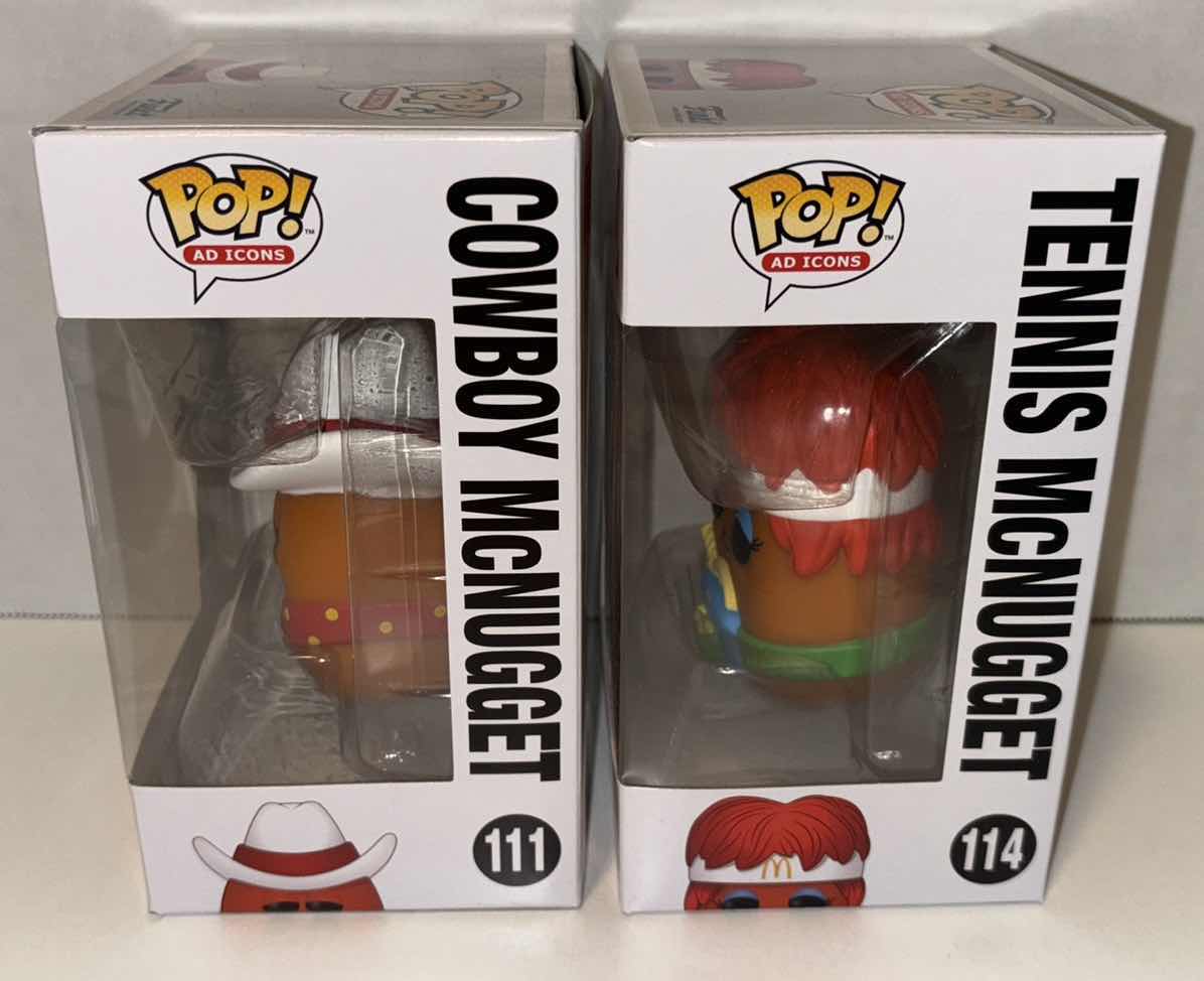 Photo 1 of NEW FUNKO POP! AD ICONS VINYL FIGURES, #111 COWBOY MCNUGGET & #114 TENNIS MCNUGGET