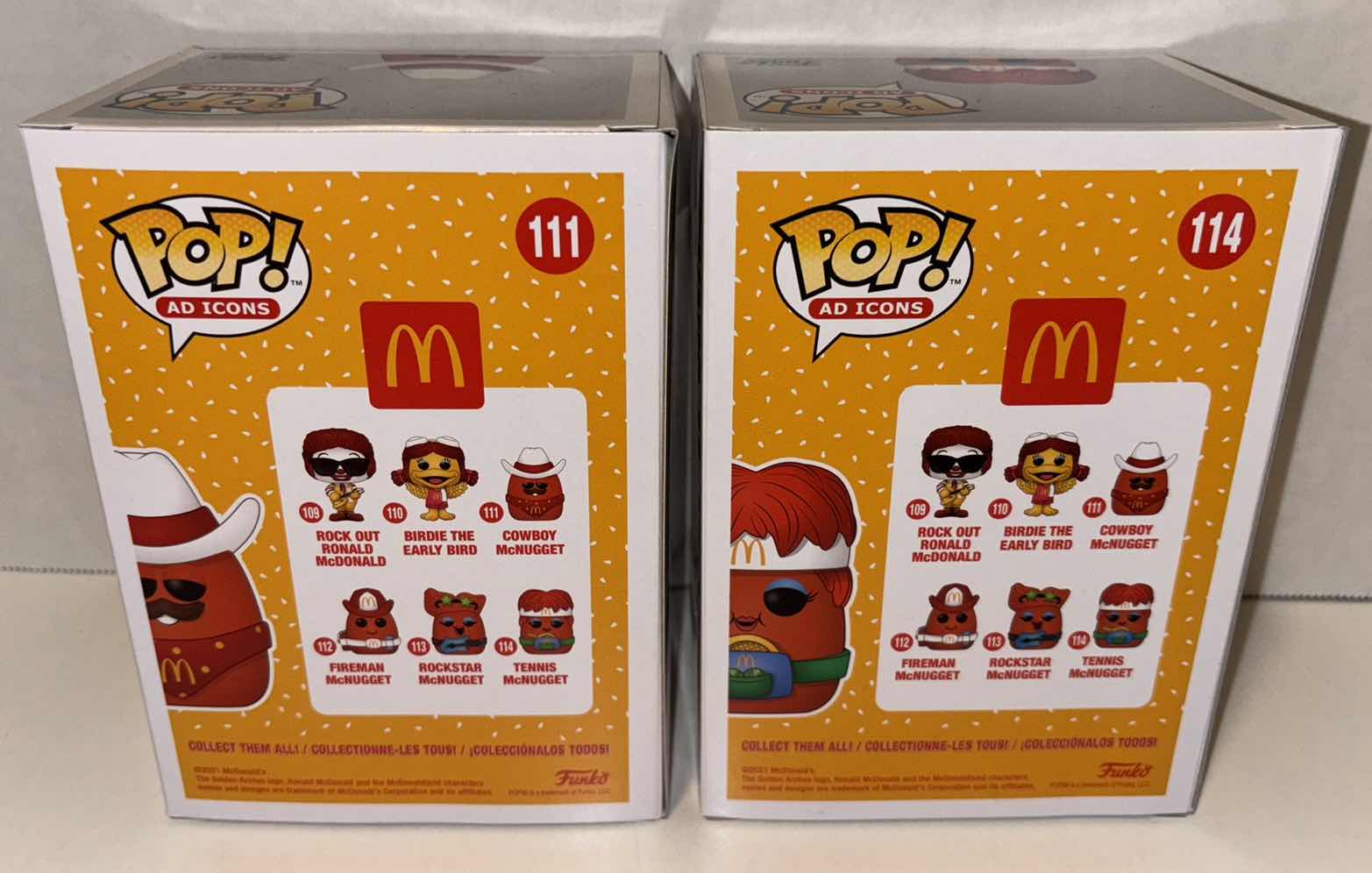 Photo 1 of NEW FUNKO POP! AD ICONS VINYL FIGURES, #111 COWBOY MCNUGGET & #114 TENNIS MCNUGGET