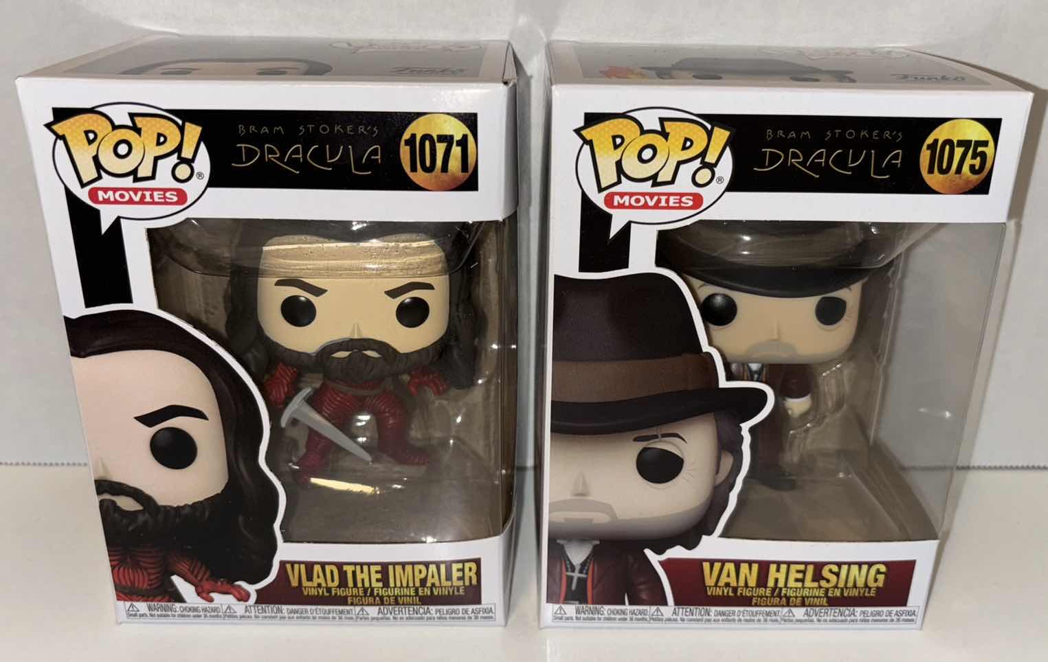Photo 1 of NEW FUNKO POP! MOVIES BRAM STOKER’S DRACULA VINYL FIGURES, #1071 VLAD THE IMPALER & #1075 VAN HELSING