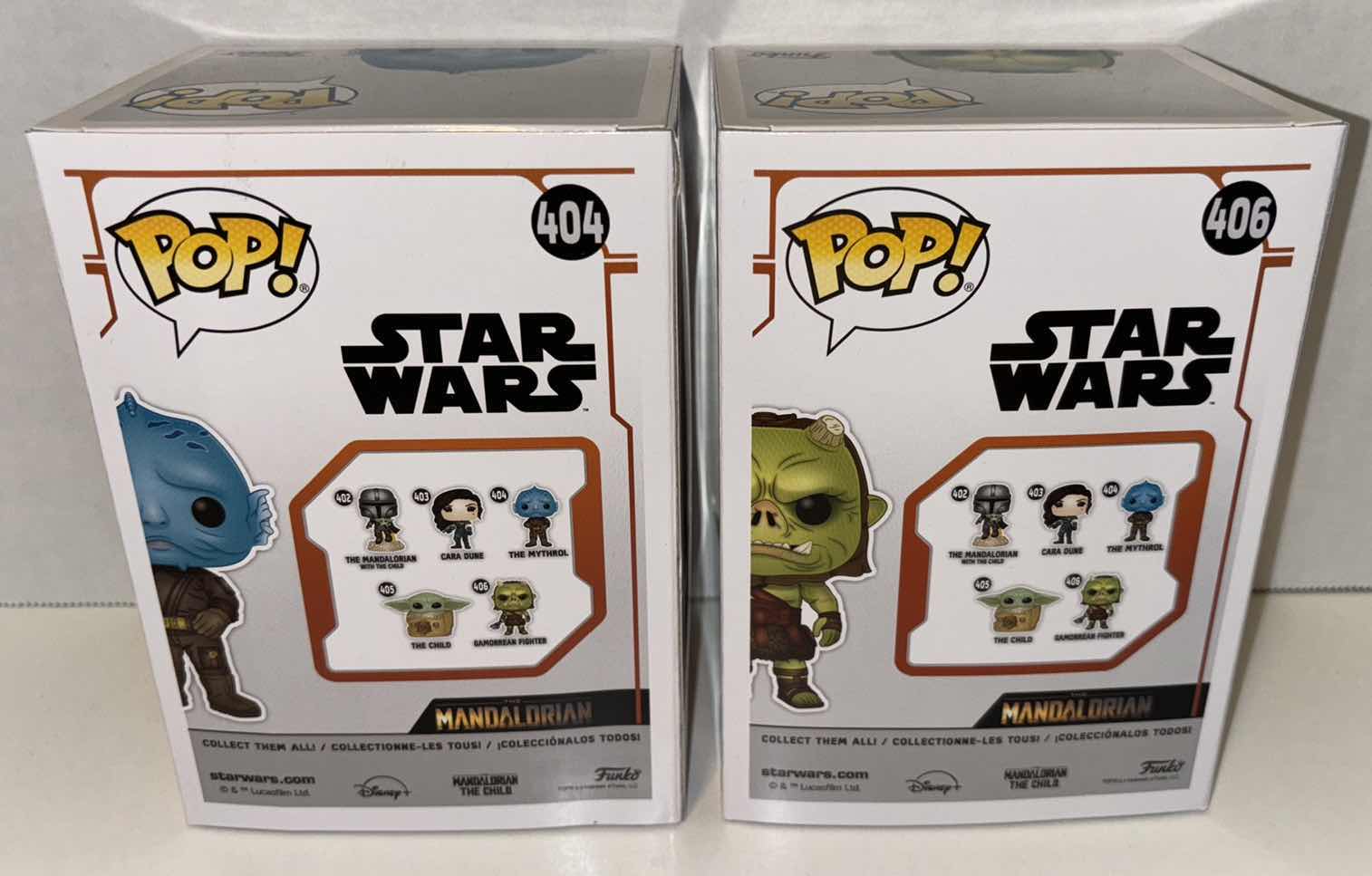 Photo 1 of NEW FUNKO POP! STAR WARS BOBBLE-HEAD VINYL FIGURES, #404 THE MYTHROL & #406 GAMORREAN FIGHTER