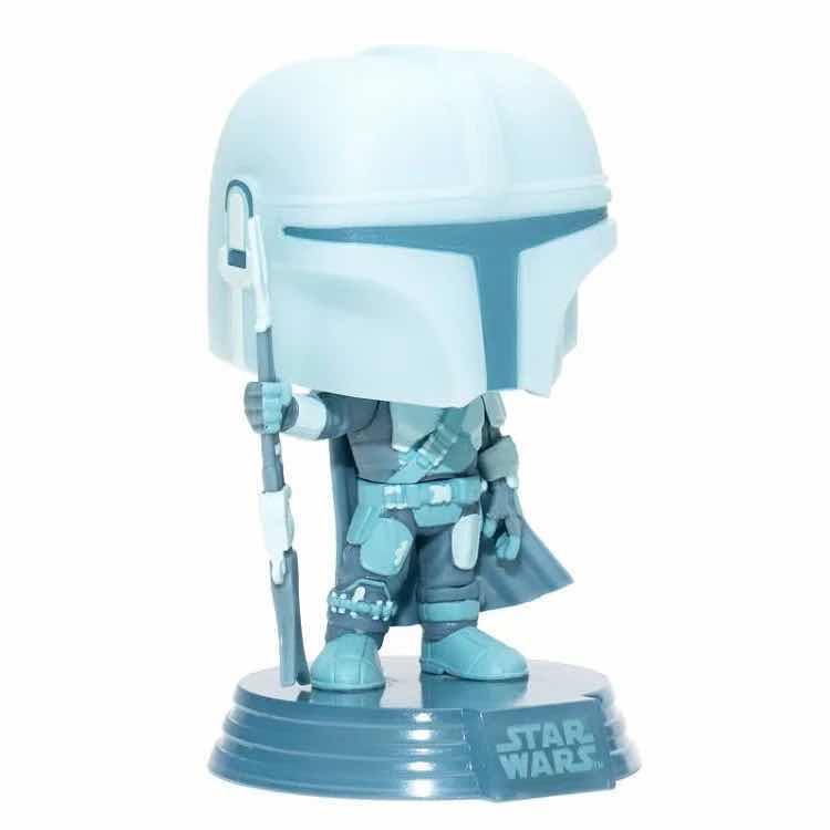 Photo 1 of NEW FUNKO POP! STAR WARS BOBBLE-HEAD VINYL FIGURES, #345 THE MANDALORIAN (GLOW IN THE DARK) & #402 THE MANDALORIAN WITH THE CHILD