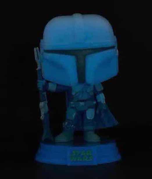Photo 1 of NEW FUNKO POP! STAR WARS BOBBLE-HEAD VINYL FIGURES, #345 THE MANDALORIAN (GLOW IN THE DARK) & #402 THE MANDALORIAN WITH THE CHILD