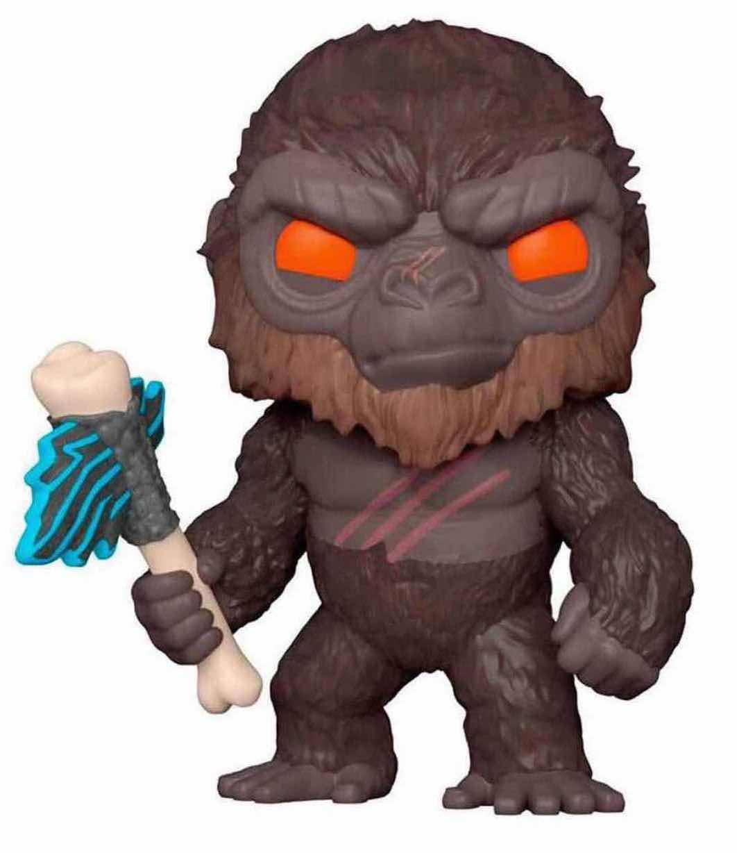 Photo 1 of NEW FUNKO POP! MOVIES GODZILLA VS. KONG VINYL FIGURES, #1021 KONG WITH BATTLE AXE & #1022 BATTLE-SCARRED KONG