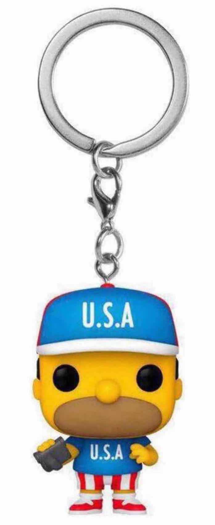 Photo 1 of NEW FUNKO POP! TELEVISION VINYL FIGURE & POCKET POP! KEYCHAIN, THE SIMPSONS #901 BARNEY GUMBLE & U.S.A. HOMER KEYCHAIN
