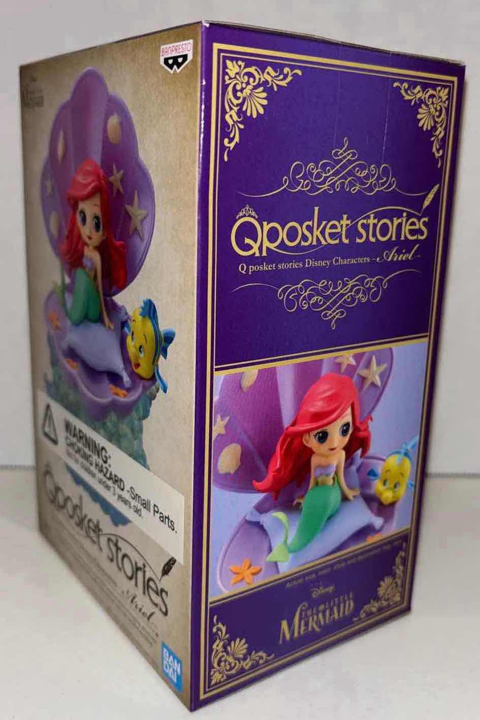 Photo 1 of NEW BANDAI Q POSKET STORIES, 2-PACK THE LITTLE MERMAID STATUE VERSION A (PINK) & VERSION B (PURPLE)