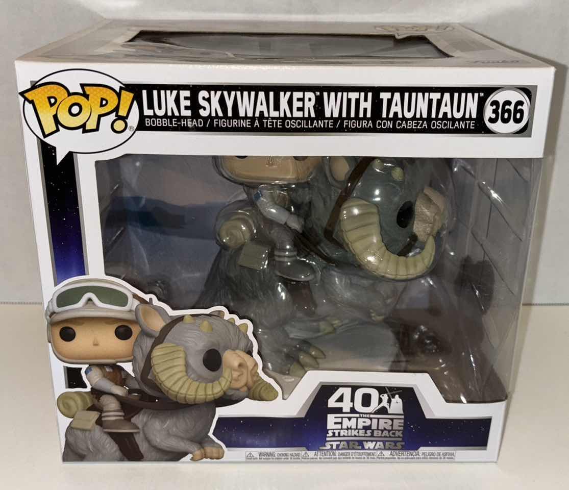 Photo 1 of NEW FUNKO POP! STAR WARS 40TH ANNIVERSARY THE EMPIRE STRIKES BACK BOBBLE-HEAD VINYL FIGURE, #366 LUKE SKYWALKER WITH TAUNTAUN