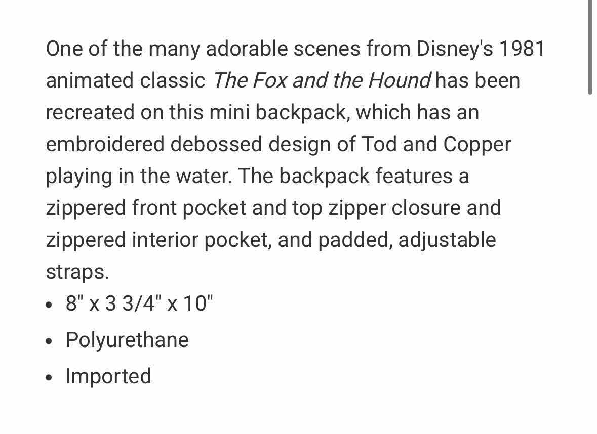 Photo 1 of NEW LOUNGEFLY 707 STREET EXCLUSIVE DISNEY’S FOX & THE HOUND “WATER FIGHT” MINI BACKBACK