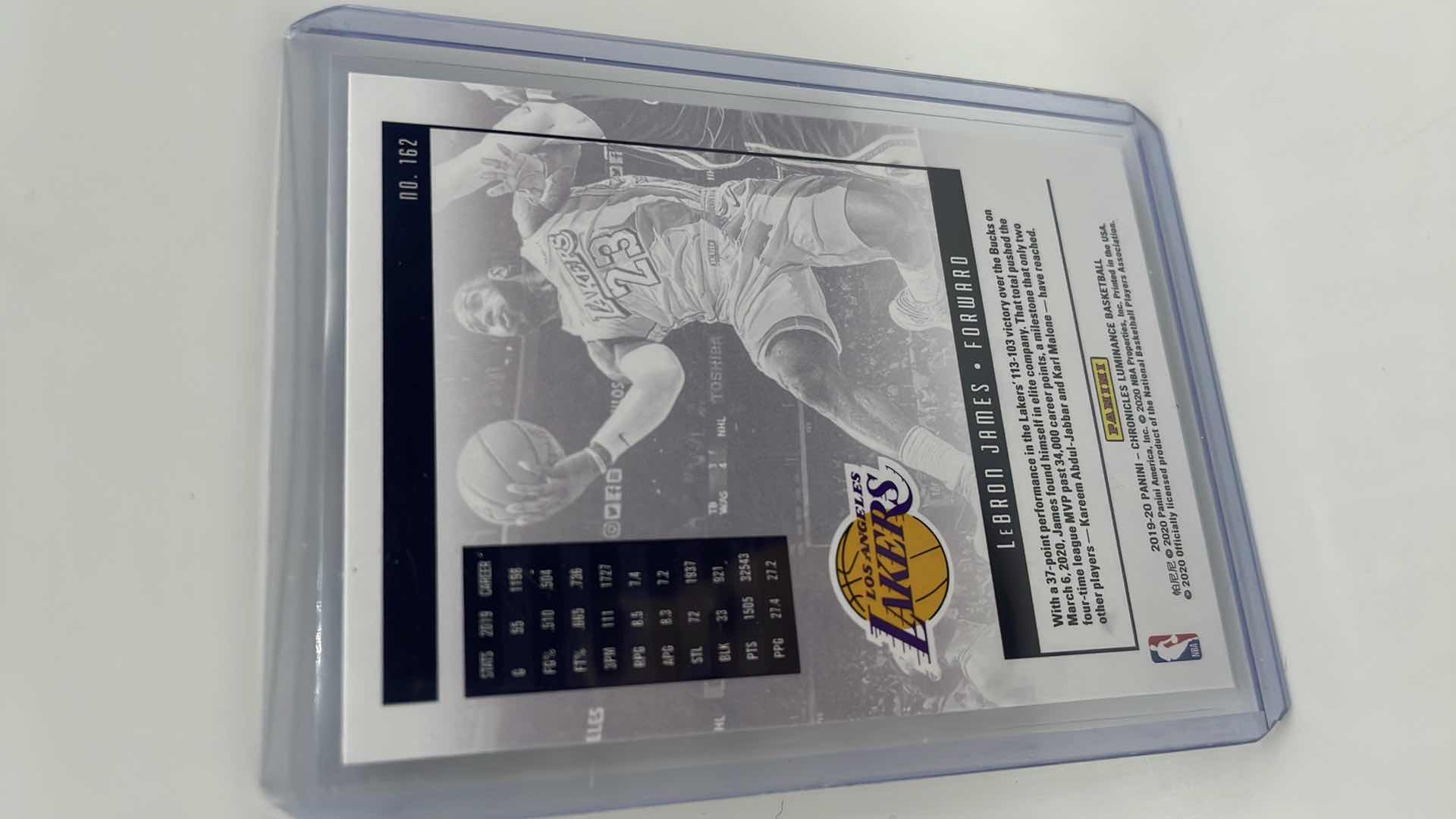 Photo 1 of 2019-20 LEBRON JAMES PANINI CHRONICLES CARD 162