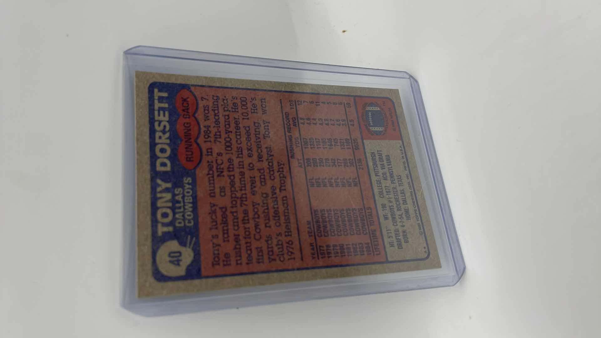Photo 1 of 1985 TONY DORSETT TOPPS CARD 40