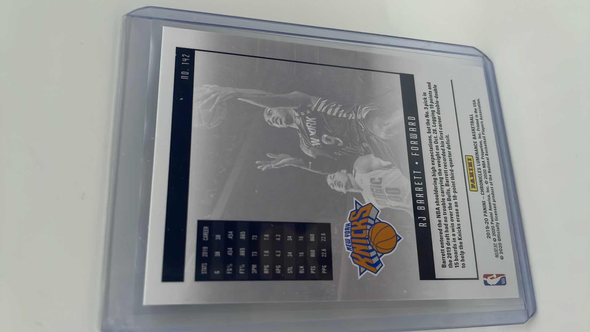 Photo 1 of 2019-20 RJ BARRETT PANINI CHRONICLES ROOKIE CARD 142