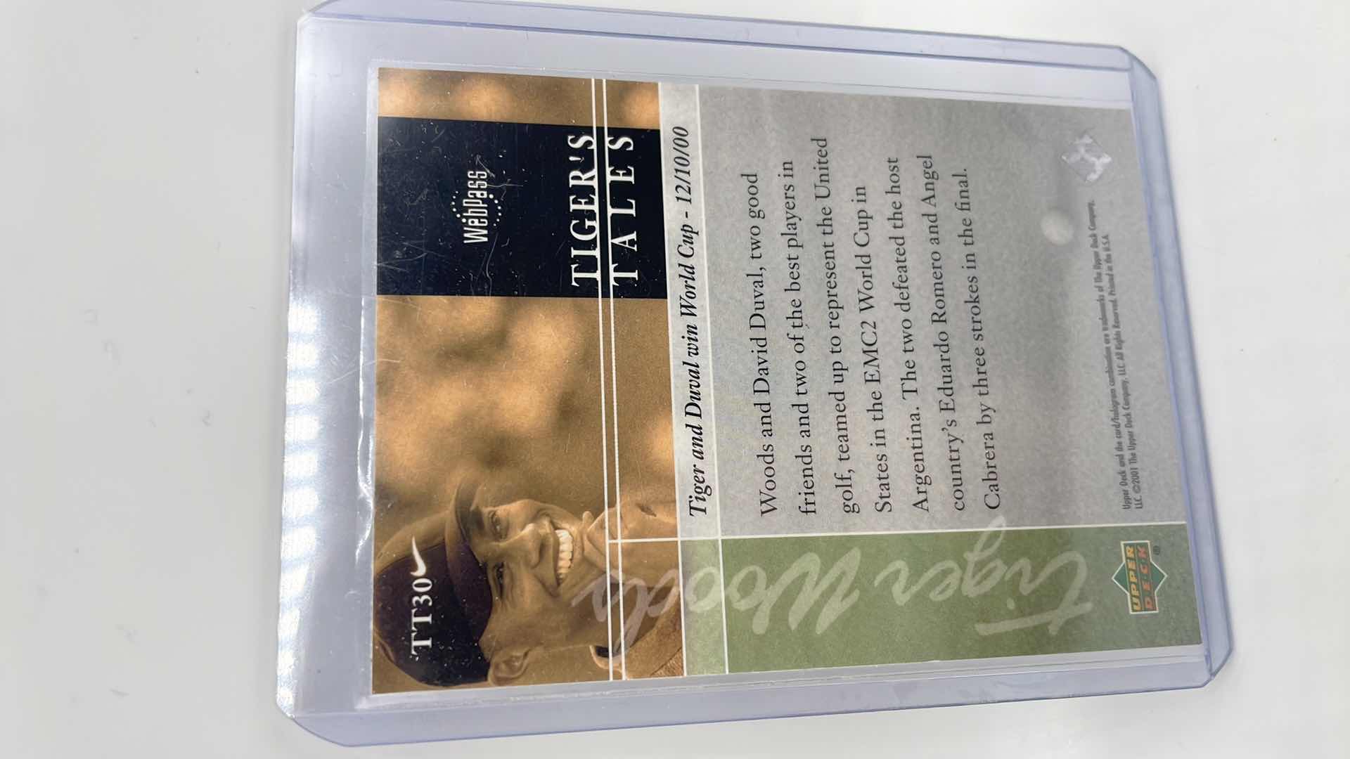 Photo 1 of 2001 TIGER WOODS UPPER DECK CARD 30