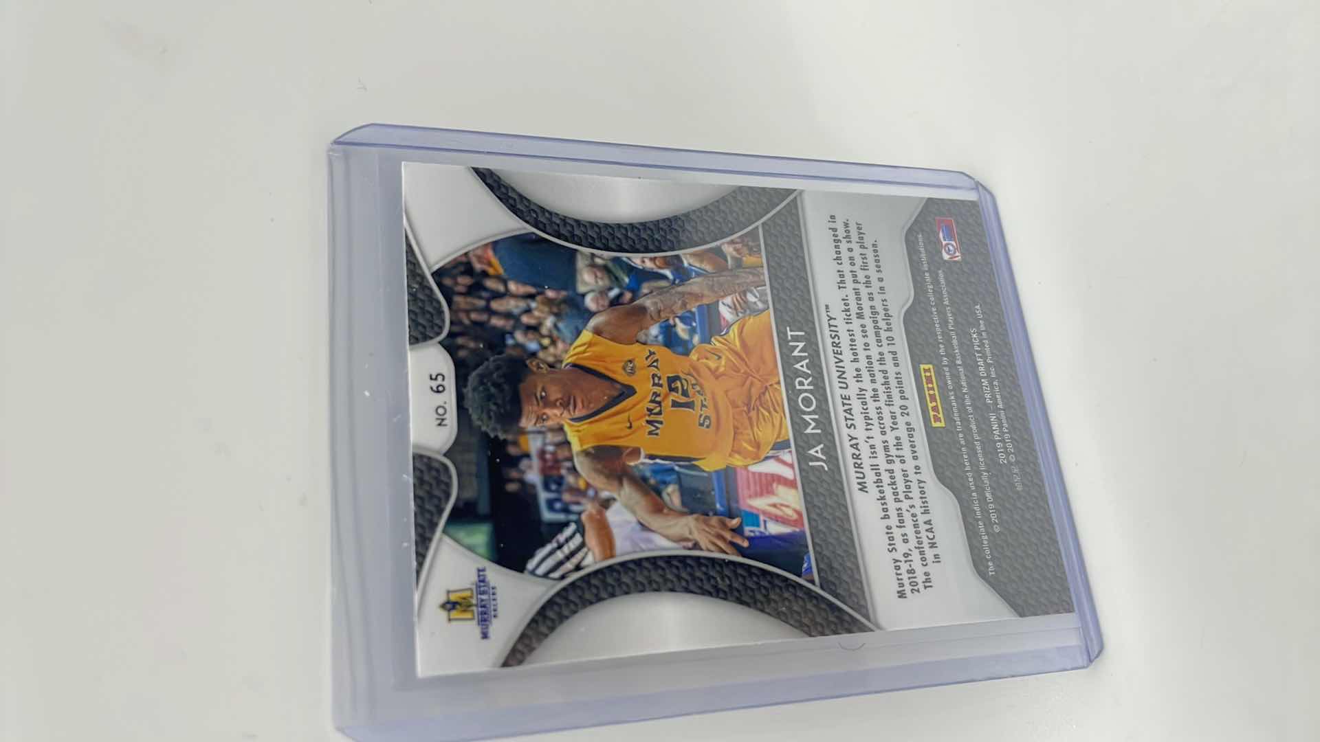 Photo 1 of 2019 JA MORANT PANINI PRIZM DRAFT PICK ROOKIE CARD 65