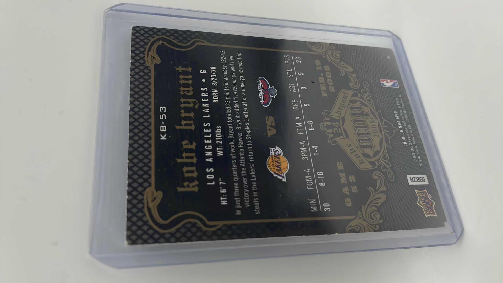 Photo 1 of 2008-09 KOBE BRYANT UPPER DECK CARD 53