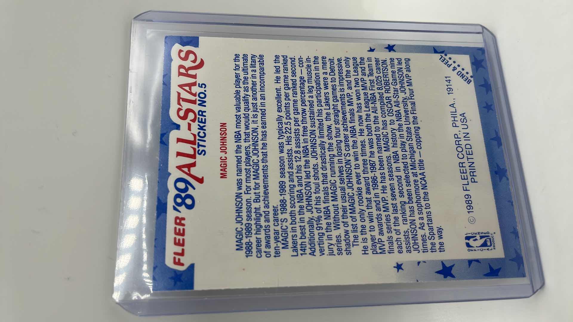 Photo 2 of RARE 1989 MAGIC JOHNSON FLEER CARD 5