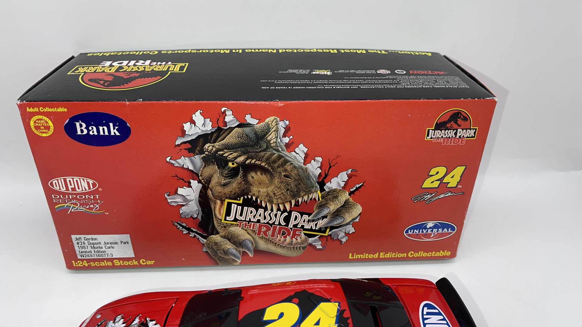 View 2 of 1997 JEFF GORDAN JURASSIC PARK DIECAST CAR 1:24 