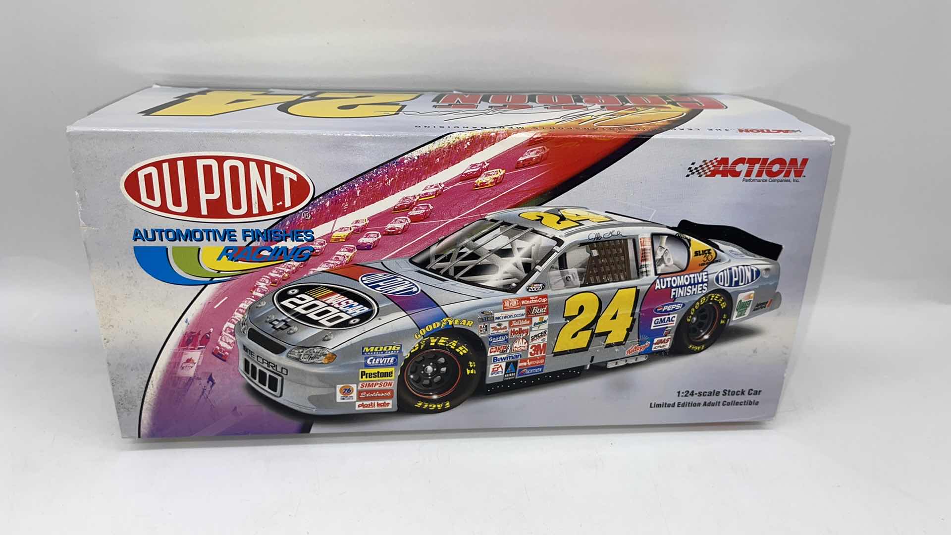 Photo 2 of RARE 2000 JEFF GORDAN #24 DUPONT SILVER NASCAR DIECAST CAR 1:24