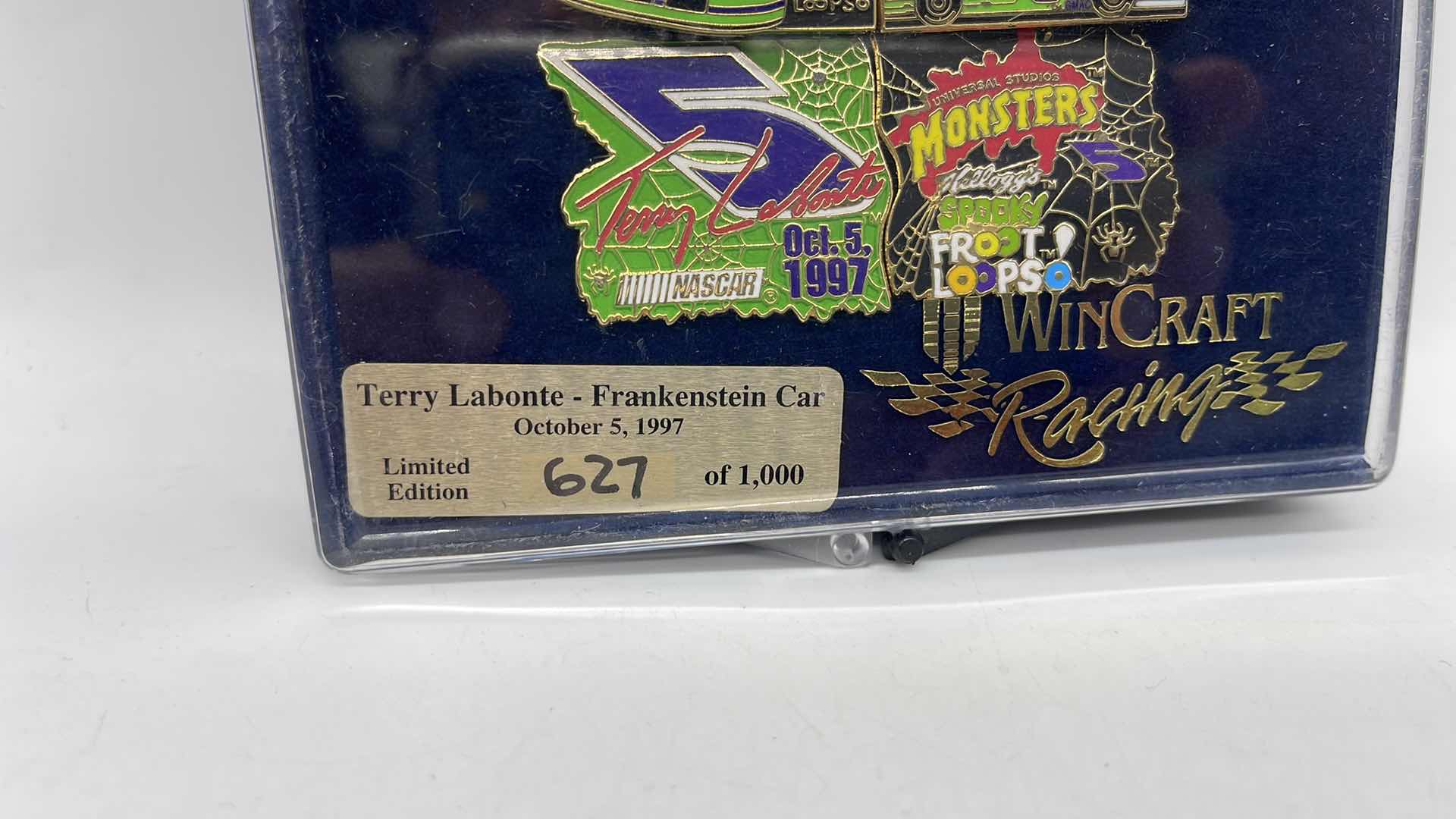 Photo 1 of 1997 TERRY LABONTE LIMITED EDITION FRANKENSTEIN CAR ENAMEL PIN SET NUMBERED 627/1000