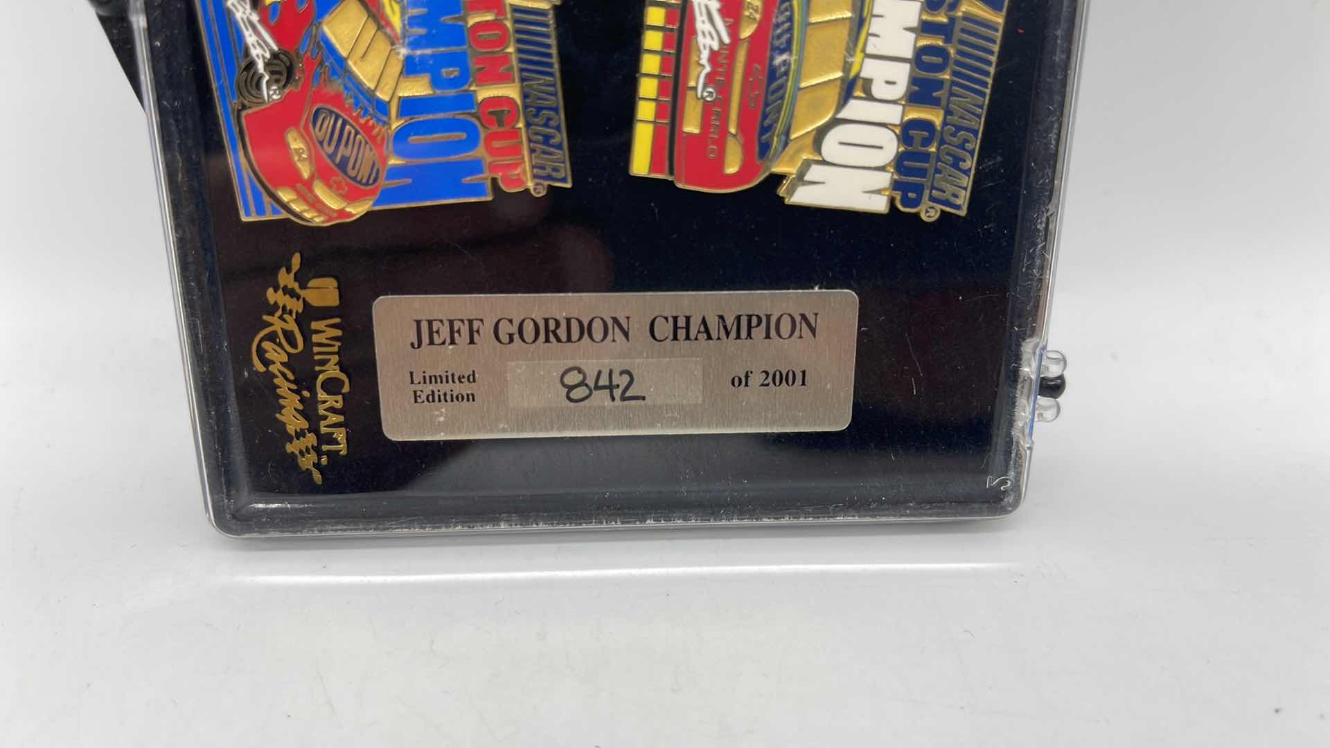 Photo 1 of 2001 JEFF GORDON WINSTON CUP CHAMPION LIMITED EDITION ENAMEL PIN SET NUMBERED 842/2001