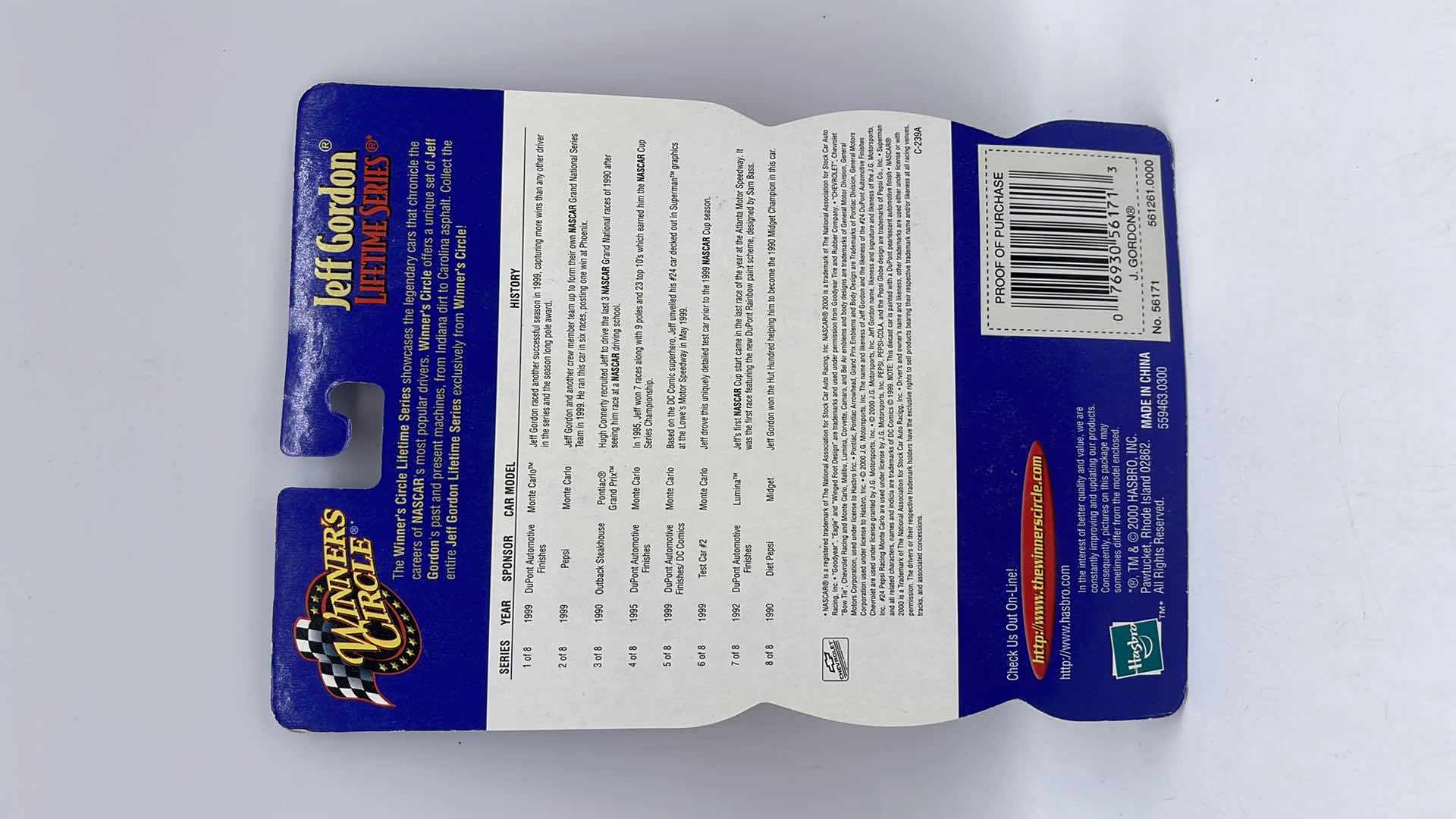 Photo 1 of 1999 JEFF GORDON  #67 WINNERS CIRCLE LIFETIME CHAMPION