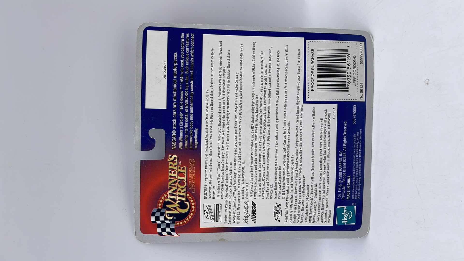 Photo 1 of 1998 JEFF GORDON WINNERS CIRCLE NASCAR TECH SERIES DIECAST DUPONT CAR