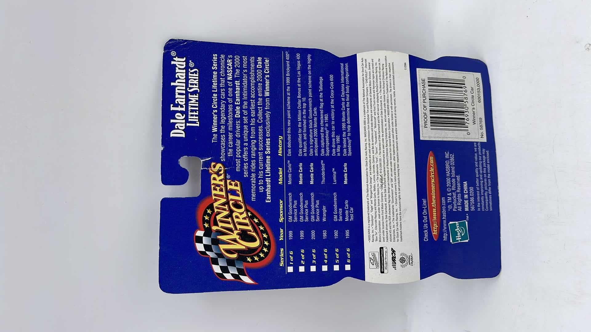 Photo 1 of 2000 DALE EARNHARDT #3 WINNERS CIRCLE MONTE CARLO DIECAST CAR  