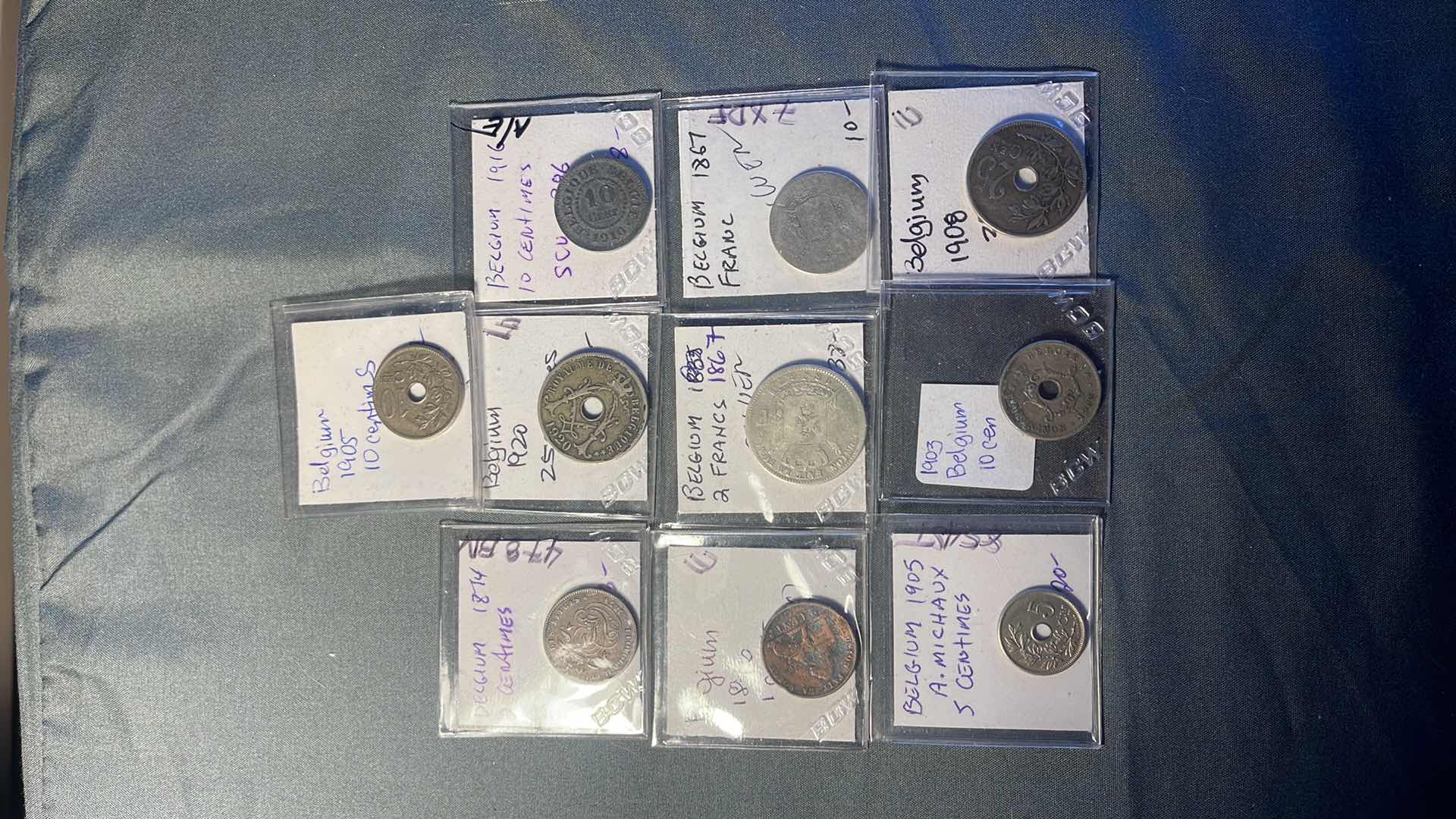 Photo 1 of 10 BELGIUM ANTIQUE COLLECTOR COINS