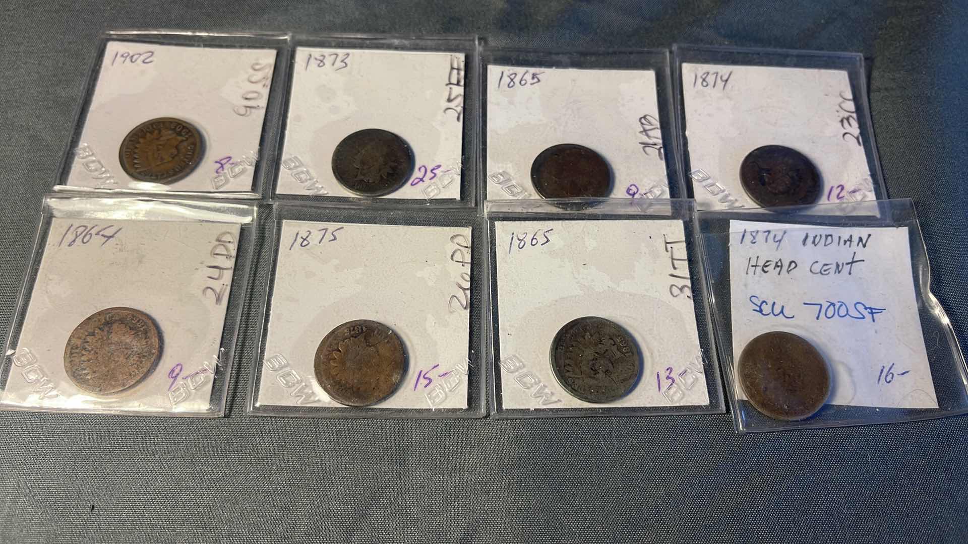 Photo 3 of 8 ANTIQUE INDIAN HEAD COLLECTOR CENT COINS