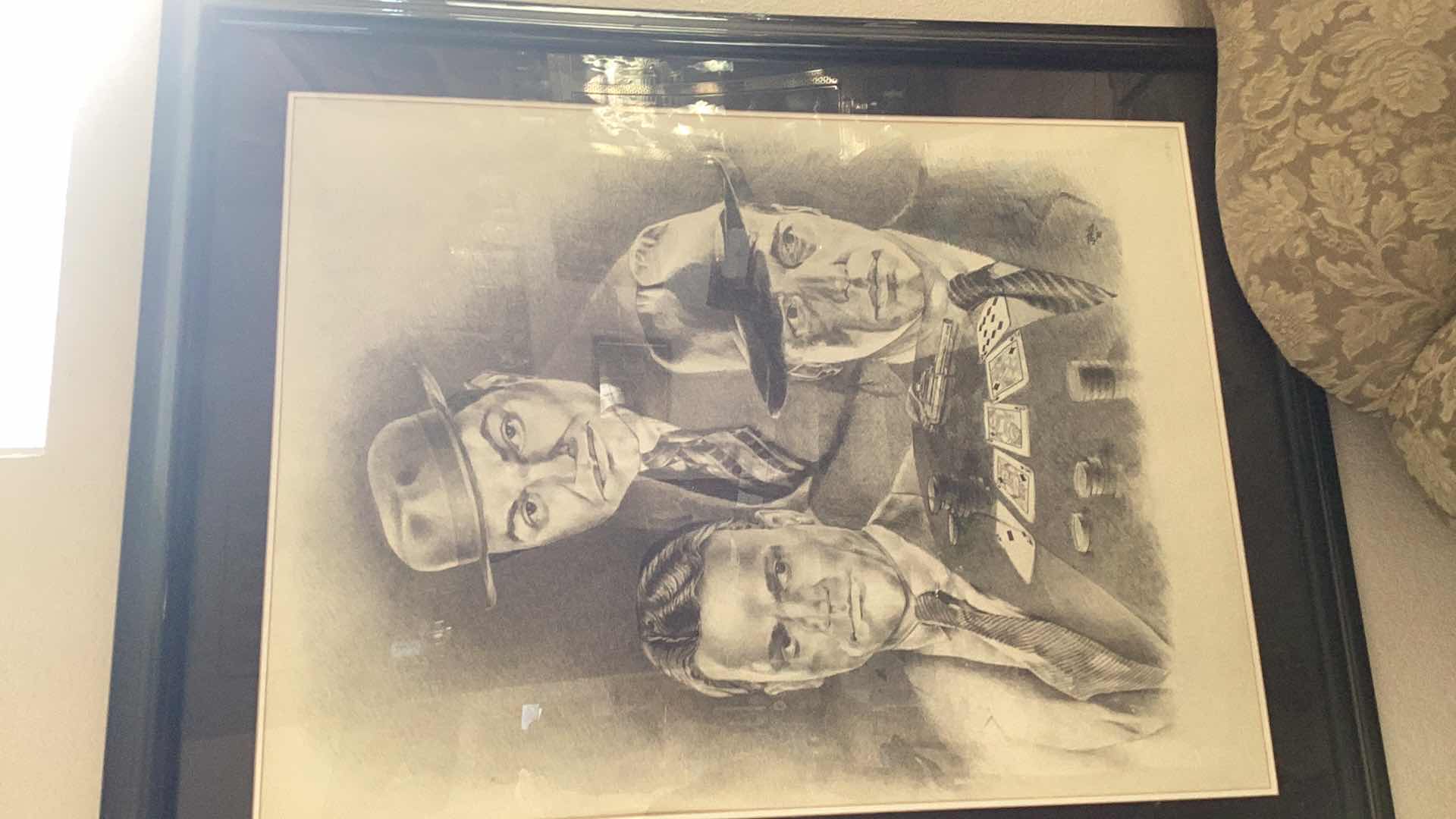 Photo 1 of LARGE ORIGINAL PENCIL DRAWING 40” X H 50” BOGART, CAGNEY,  ROBINSON