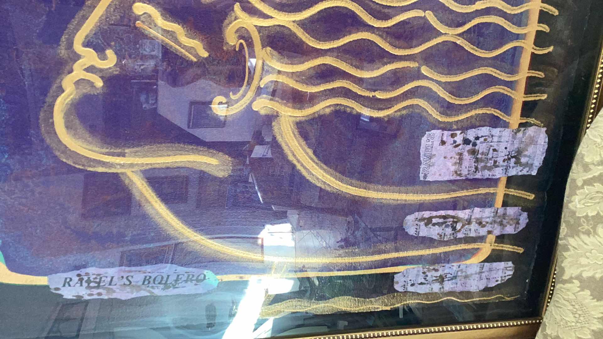 Photo 1 of LARGE WOODEN FRAMED 38” X H 50” RAVELS BOLERO RARE SIGNED PRINT