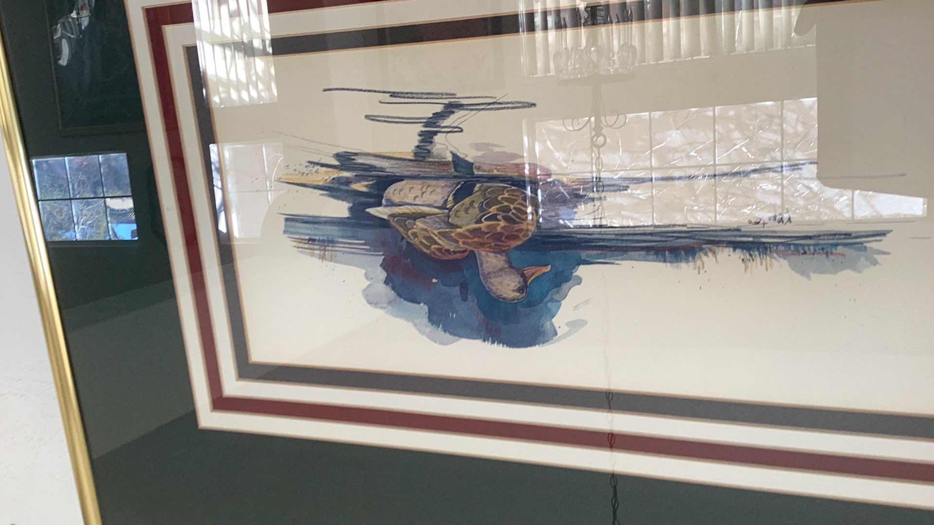 Photo 1 of LARGE MATTED DUCK PRINT SIGNED 31” X H 32”