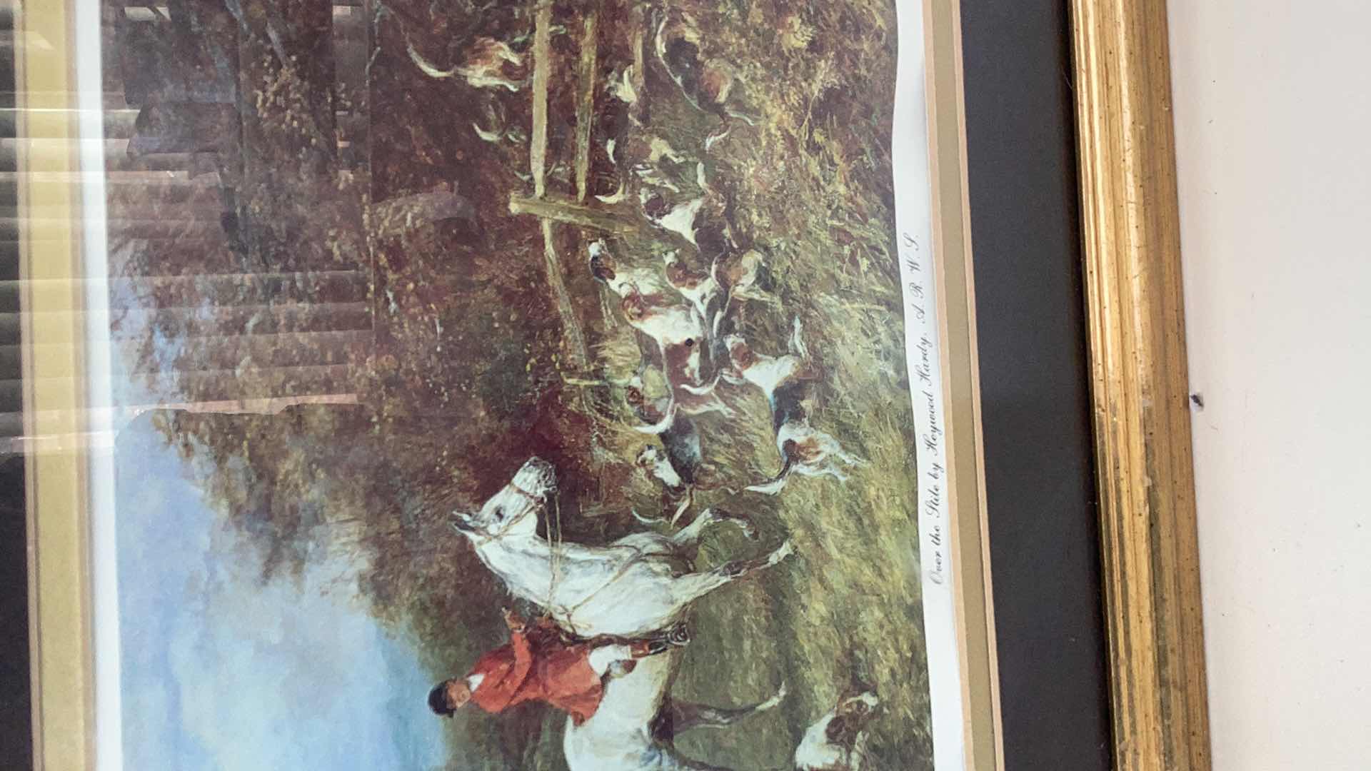 Photo 1 of TWO VINTAGE HEYWOOD HARDY HUNTING PRINTS 15” X H 13”