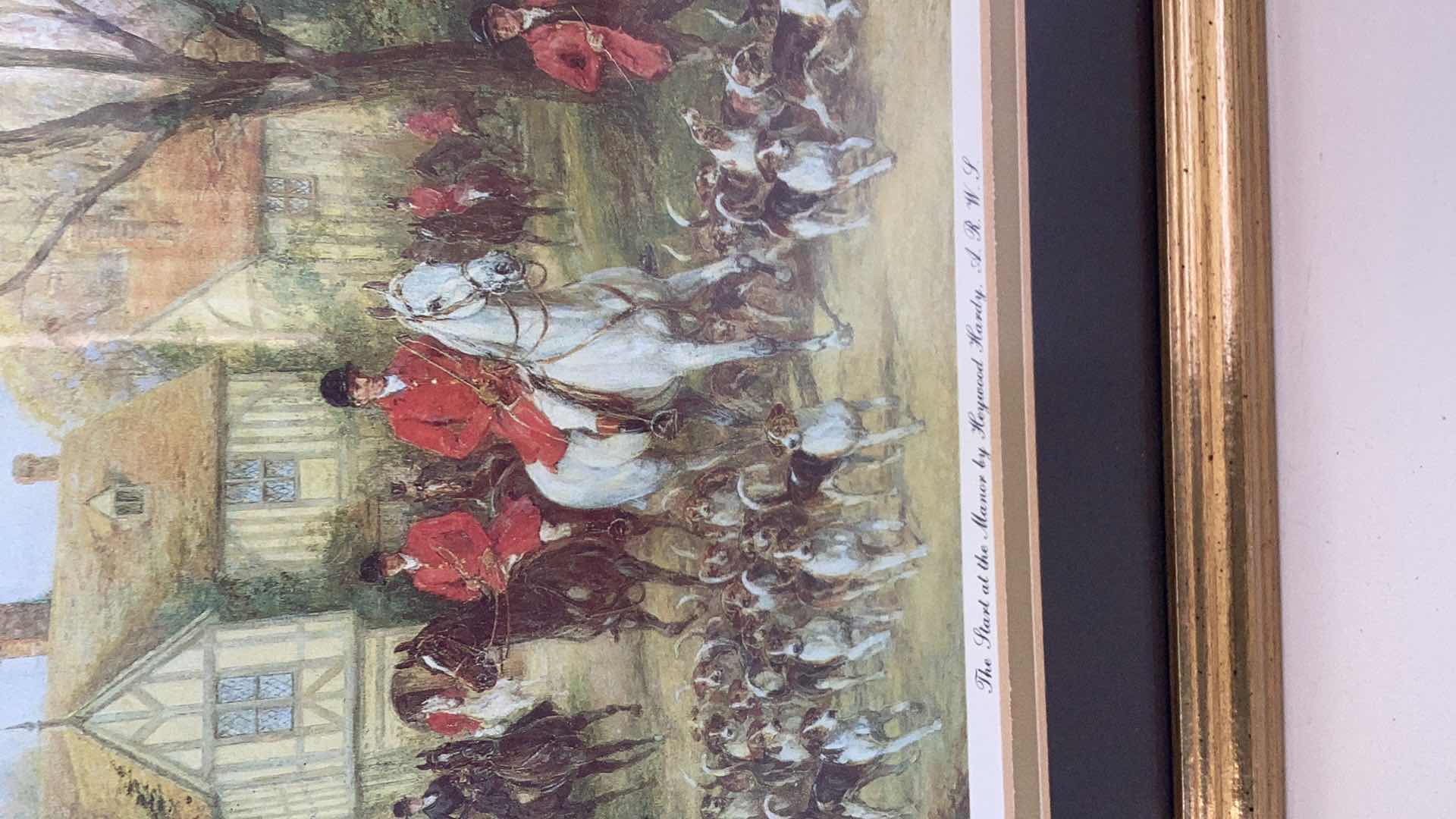 Photo 1 of TWO VINTAGE HEYWOOD HARDY HUNTING PRINTS 15” X H 13”