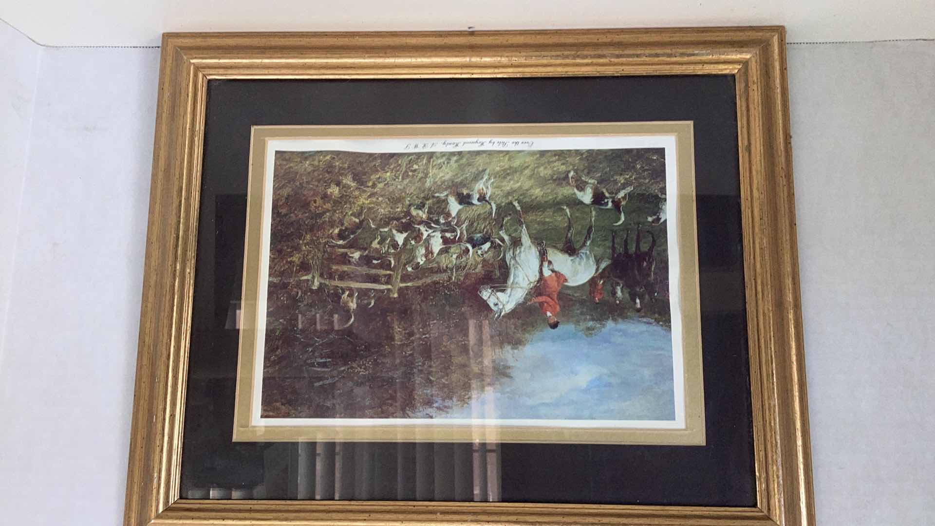 Photo 1 of TWO VINTAGE HEYWOOD HARDY HUNTING PRINTS 15” X H 13”