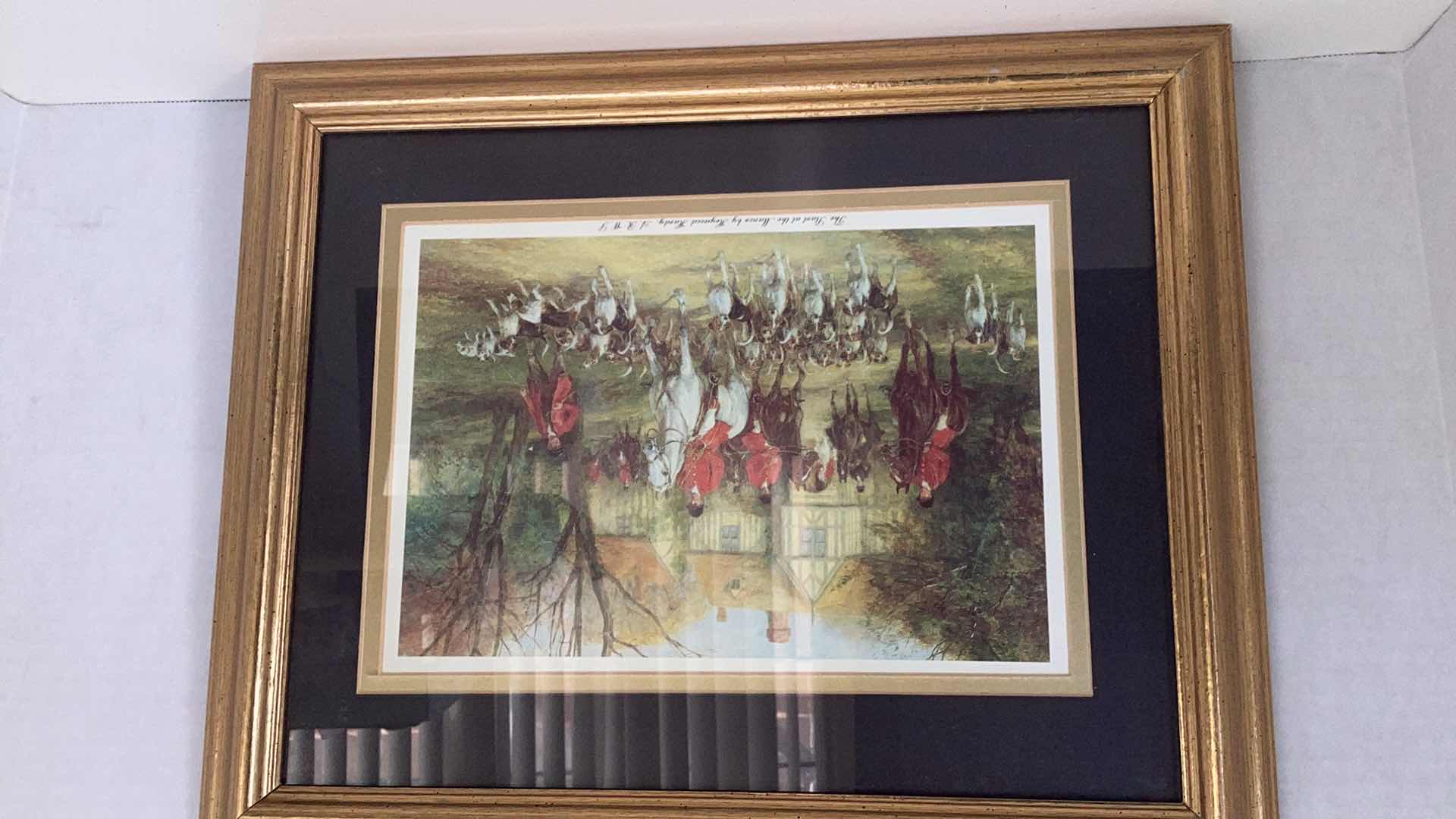 Photo 1 of TWO VINTAGE HEYWOOD HARDY HUNTING PRINTS 15” X H 13”