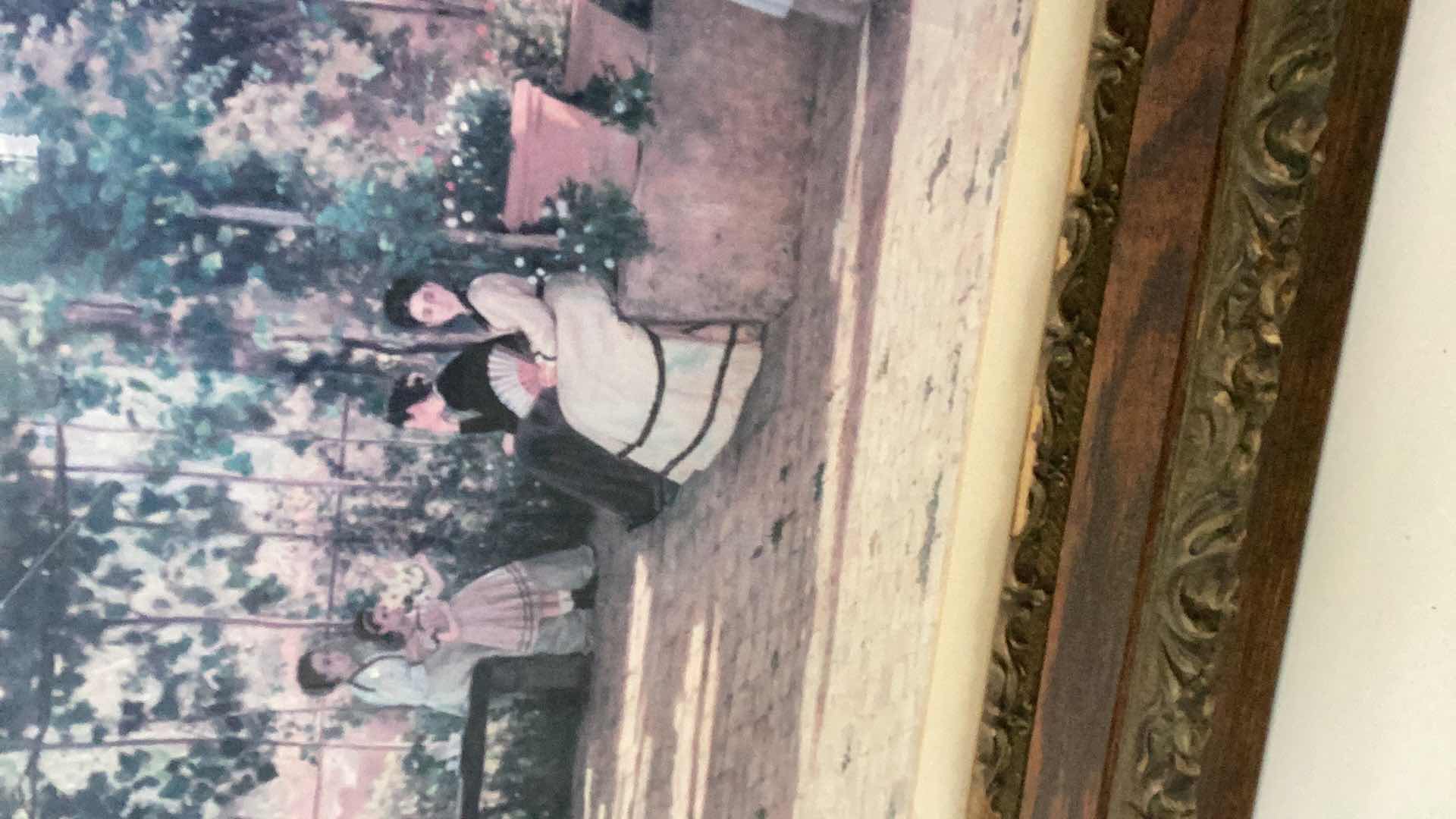 Photo 1 of VINTAGE “AN AFTERNOON (THE PERGOLA) SILVESTRO LEGA 1868 PRINT 28” X H 25”