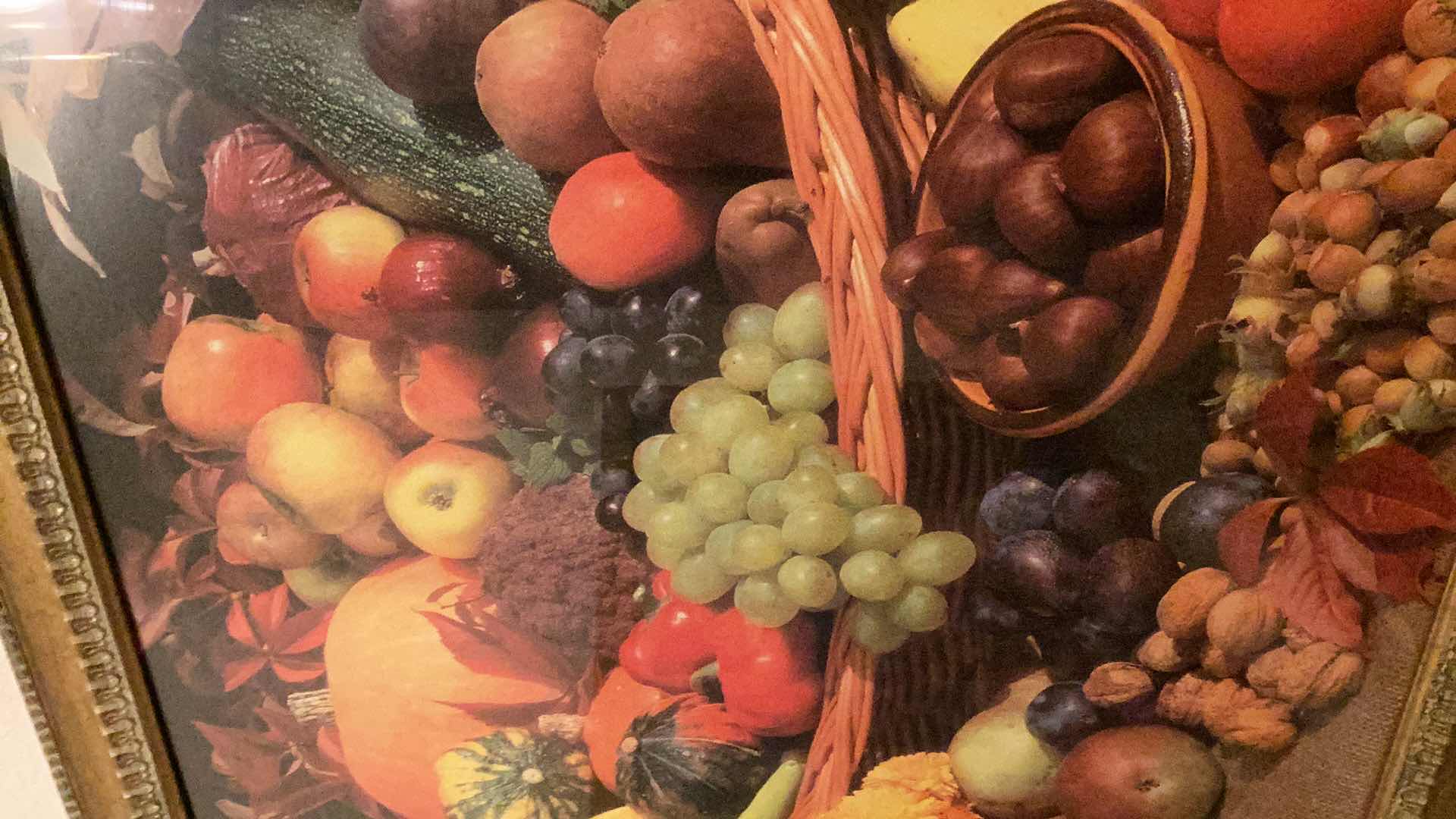 Photo 1 of THANKSGIVING FRUIT AND VEGETABLE PRINT 40” X H 28”