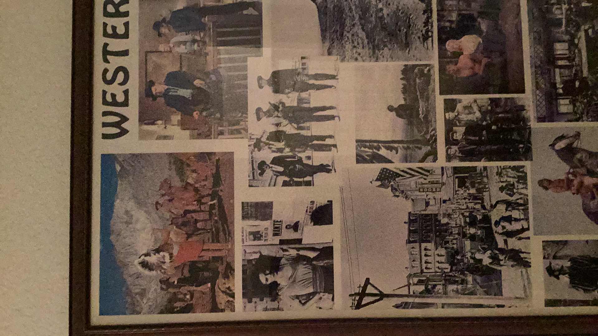 Photo 2 of LARGE VINTAGE WESTERN MOVIES SNAPSHOT COLLAGE 30” X H 41”