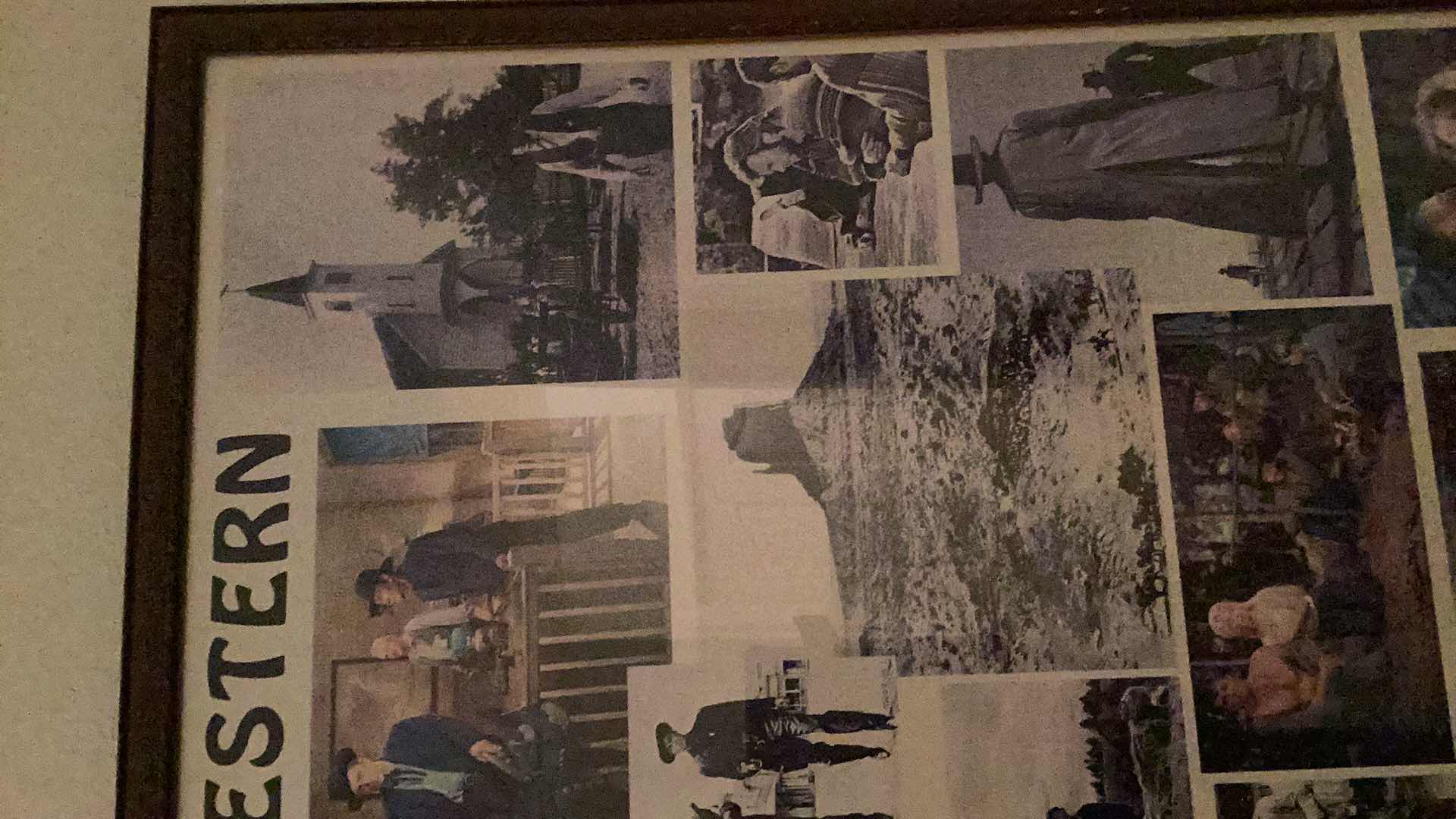 Photo 4 of LARGE VINTAGE WESTERN MOVIES SNAPSHOT COLLAGE 30” X H 41”