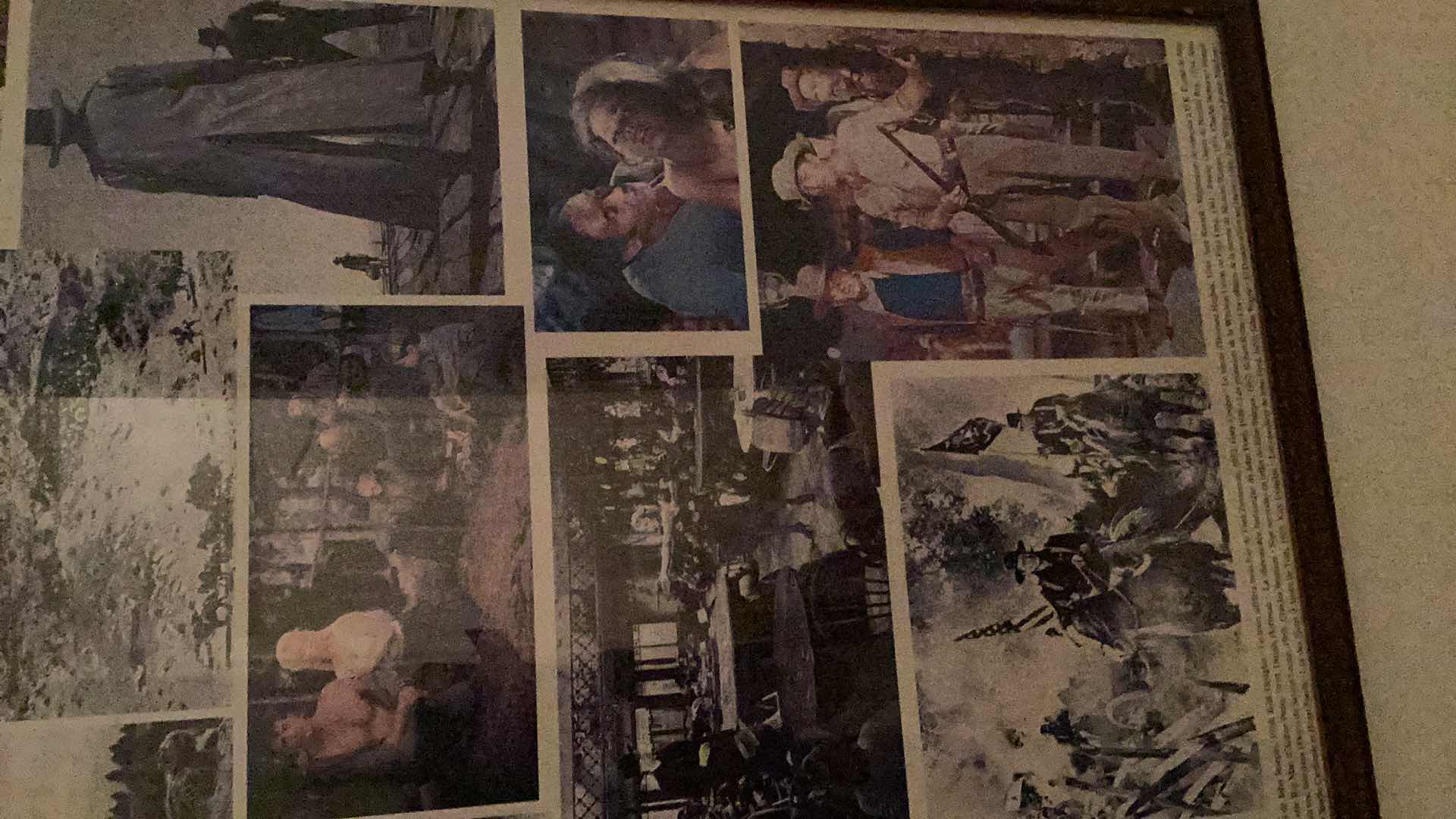 Photo 5 of LARGE VINTAGE WESTERN MOVIES SNAPSHOT COLLAGE 30” X H 41”